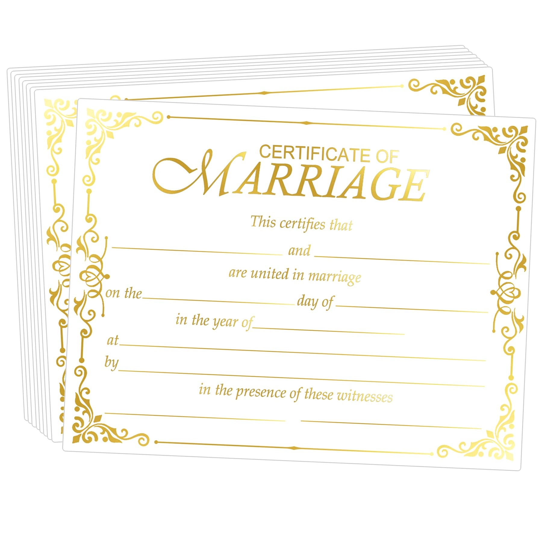 Amazon Marriage Certificates With Gold Foil Edges 11 X 8 5 Inch Blank Certificate Paper Wedding Certificates Blank Wedding Certificate For Wedding Ceremony Proposals 24 Pcs Gold Office Products