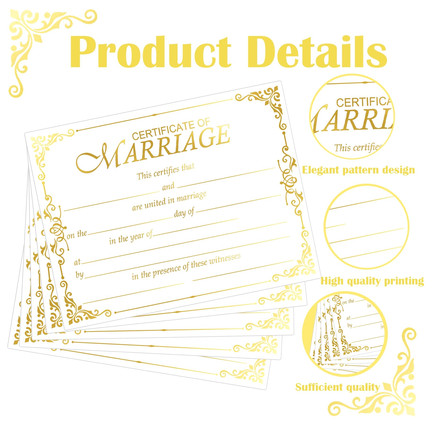 Amazon Marriage Certificates With Gold Foil Edges 11 X 8 5 Inch Blank Certificate Paper Wedding Certificates Blank Wedding Certificate For Wedding Ceremony Proposals 24 Pcs Gold Office Products