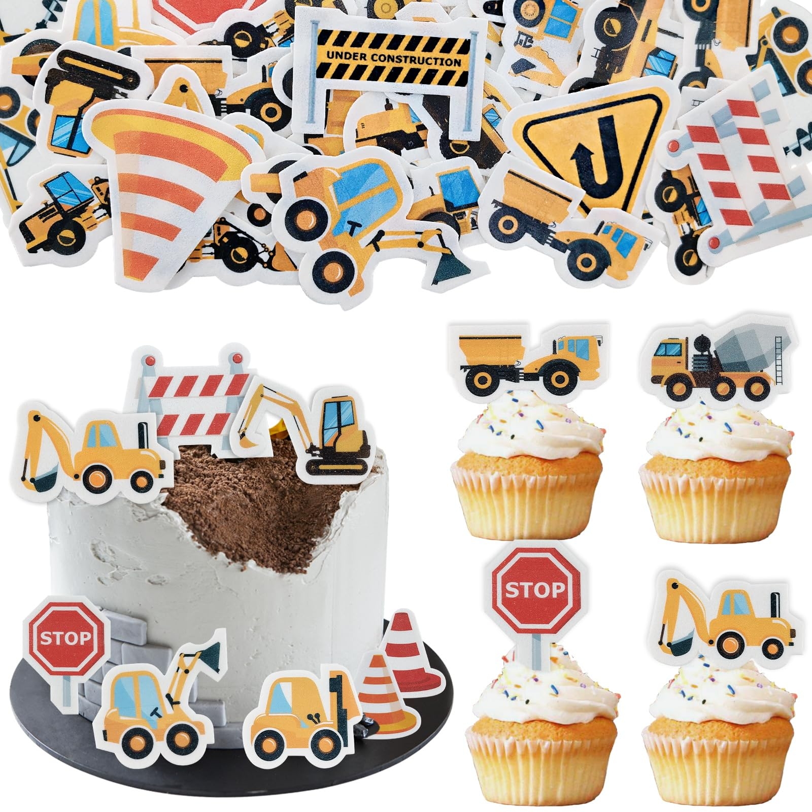 Free Printable Construction Cupcake Toppers