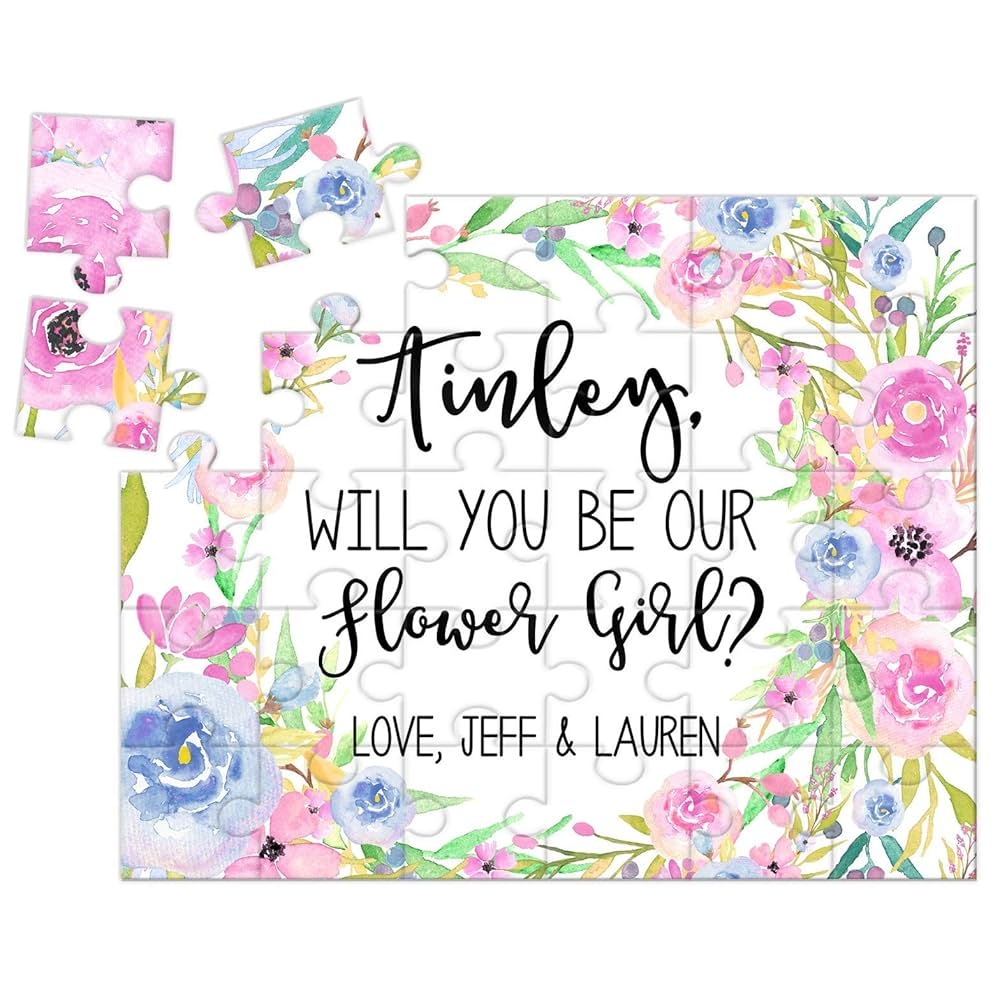 Amazon Personalized Flower Girl Proposal Puzzle Gift For Kids Handmade Products