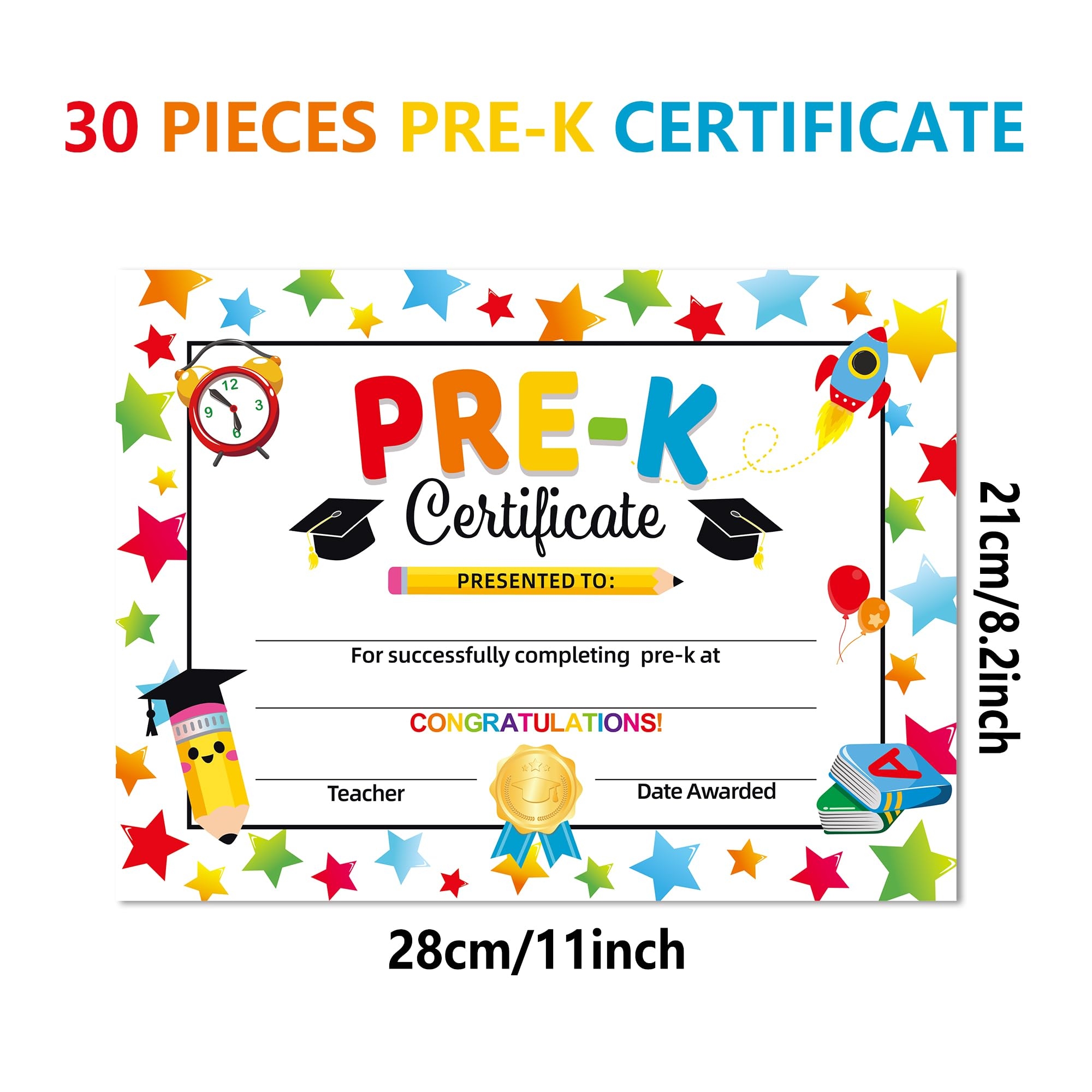 Amazon PRE K Graduation Diploma 2024 Preschool Graduation Award Certificate 2024 Preschool End Of School Year Certificate BYJZ Preschool Graduation Decorations 2024 PRE K Graduation Decorations 30pcs Home Kitchen