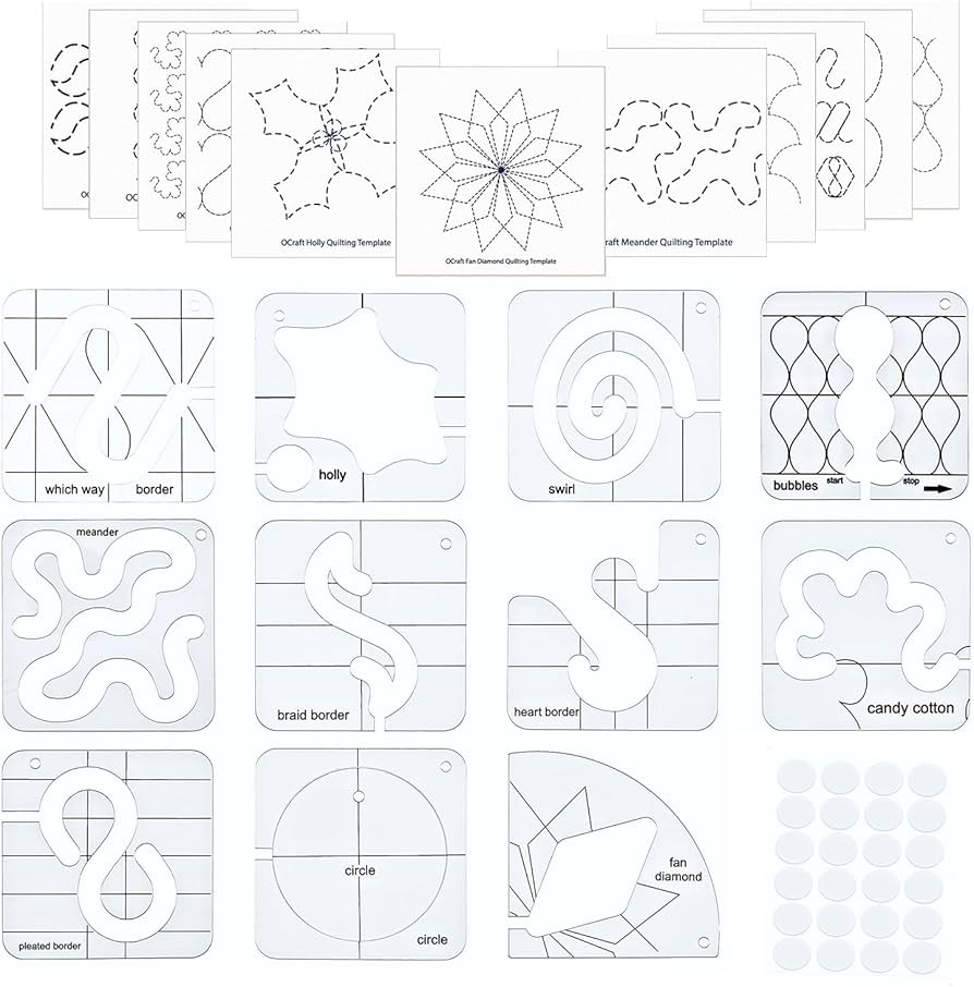 Amazon Quilting Templates 11 Piece Set With Free Motion Quilting Rulers And Templates Low Shank Machine Quilting Templates Essential Quilting Supplies