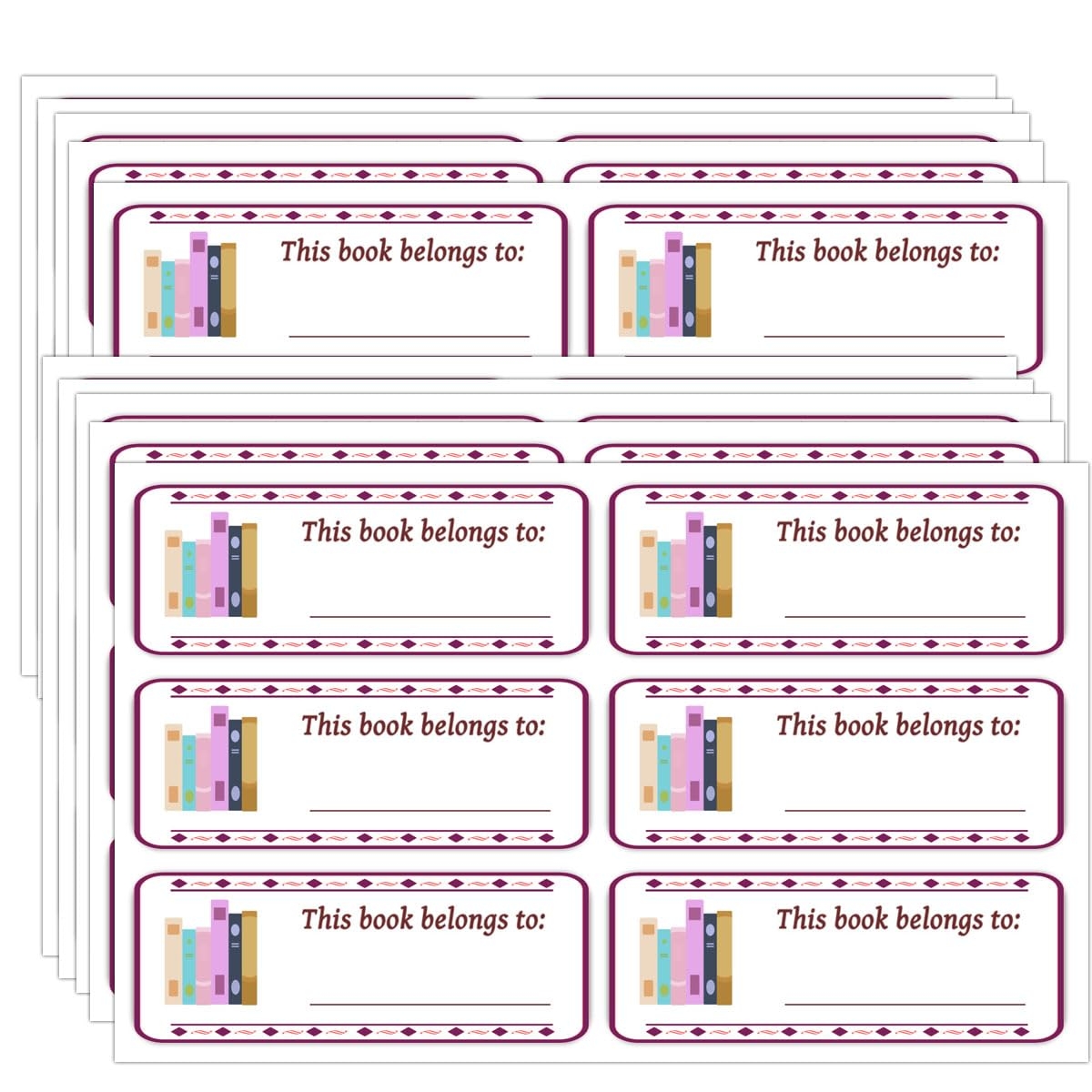 Amazon This Book Belongs To Stickers 1 X 2 5 Inch Book Plates Stickers For Book Name Stickers And Book Labels 300Pcs Office Products