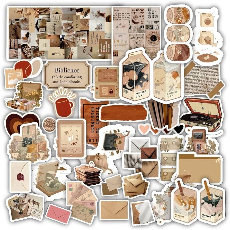 Amazon Woopme 38Pcs Vintage Art Printed Scrapbook Stickers Kids Girls Scrapbook Vinyl Printed Stickers For Notebooks Diary Journal Laptop Mobiles Multicolored A4 Size Self Adhesive