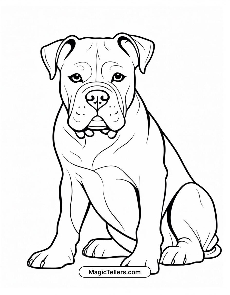 American Bulldog Coloring Page