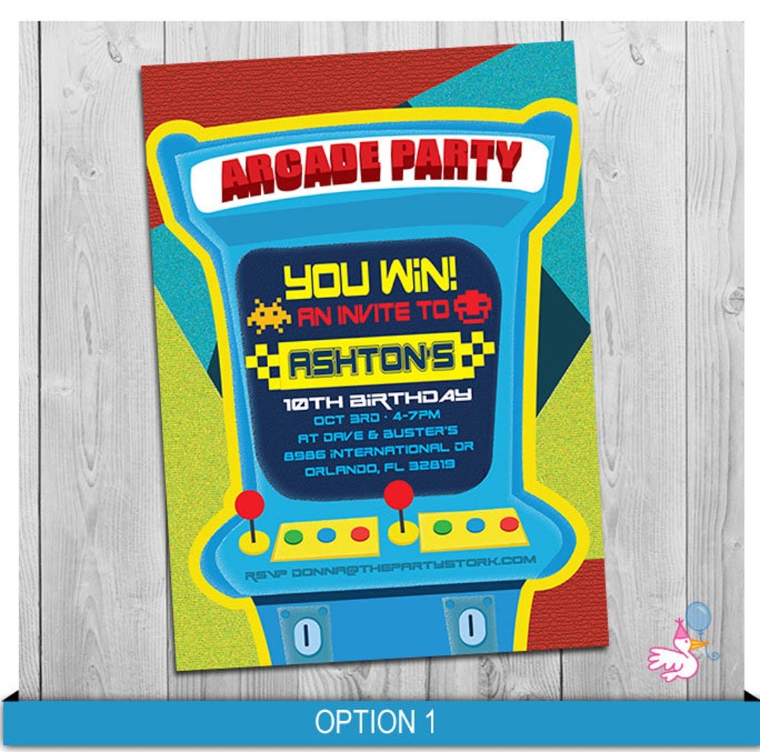Arcade Invitation Arcade Or Video Game Party Video Game Invitation Arcade Birthday Party Invitation Video Game Party Printable Invite Etsy