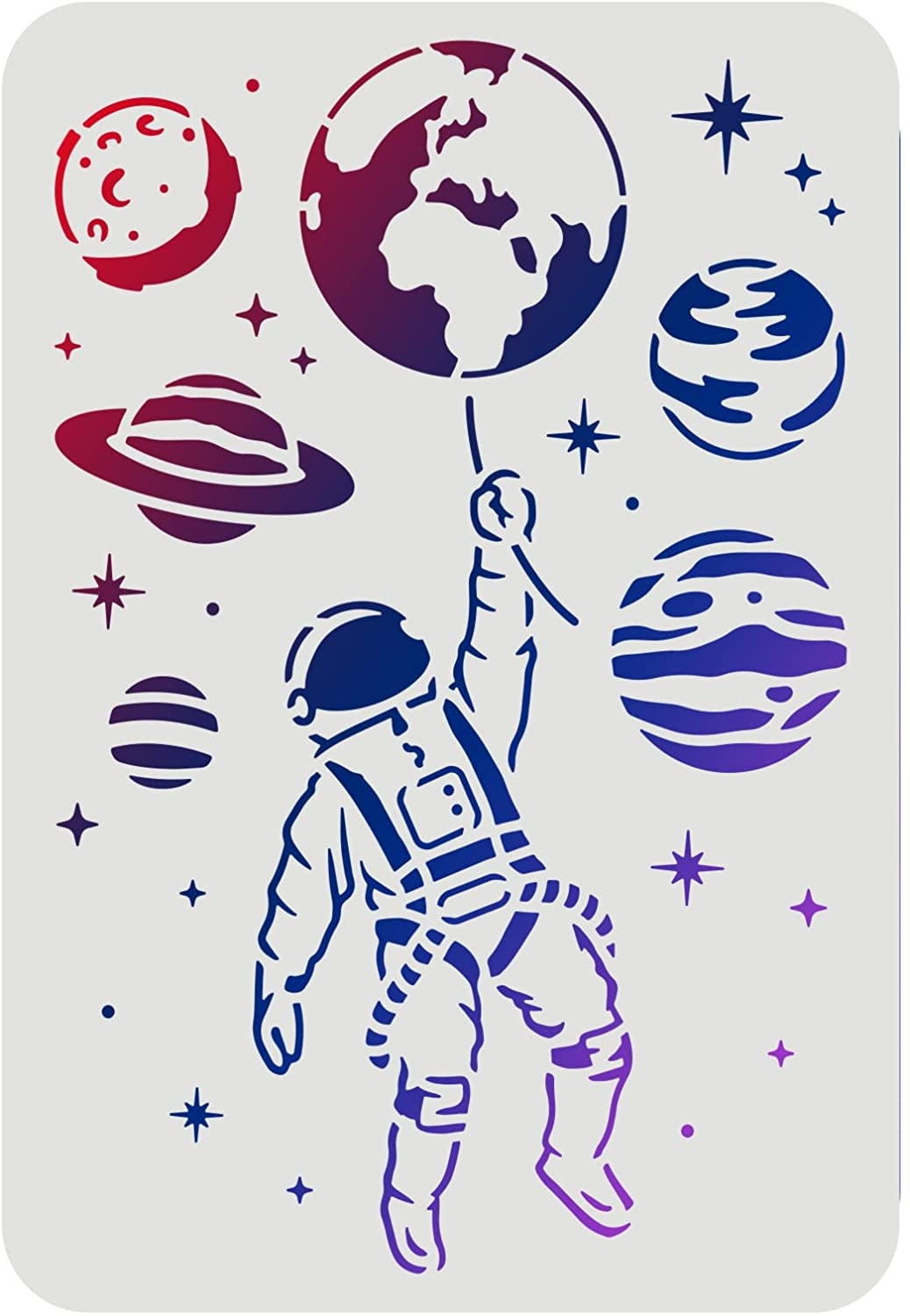 Astronaut Stencils Plastic Outer Space Theme Drawing Painting Stencils Planet Earth Star Pattern Wall Stencils Reusable Stencils Walmart