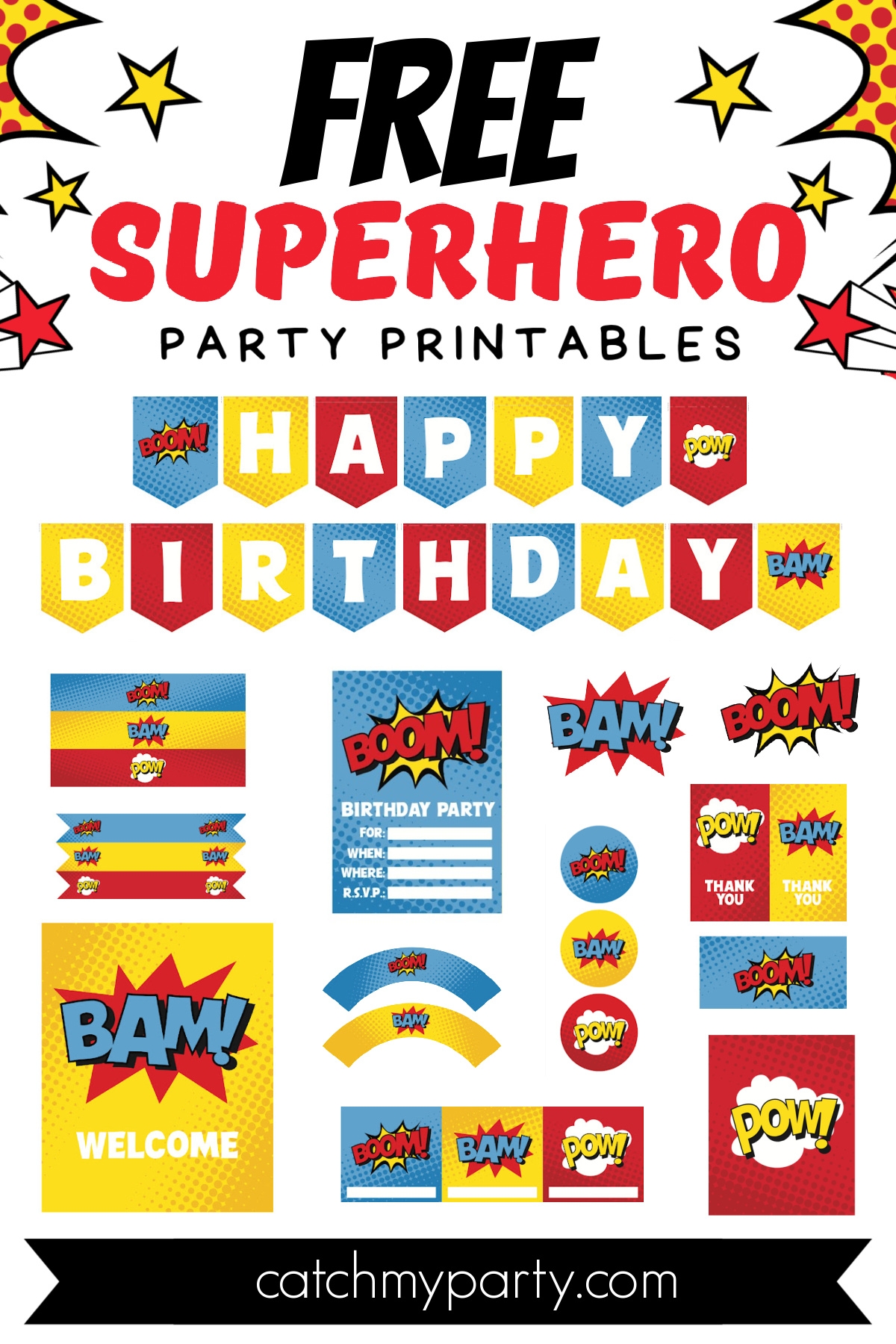 Free Girl Superhero Party Printables