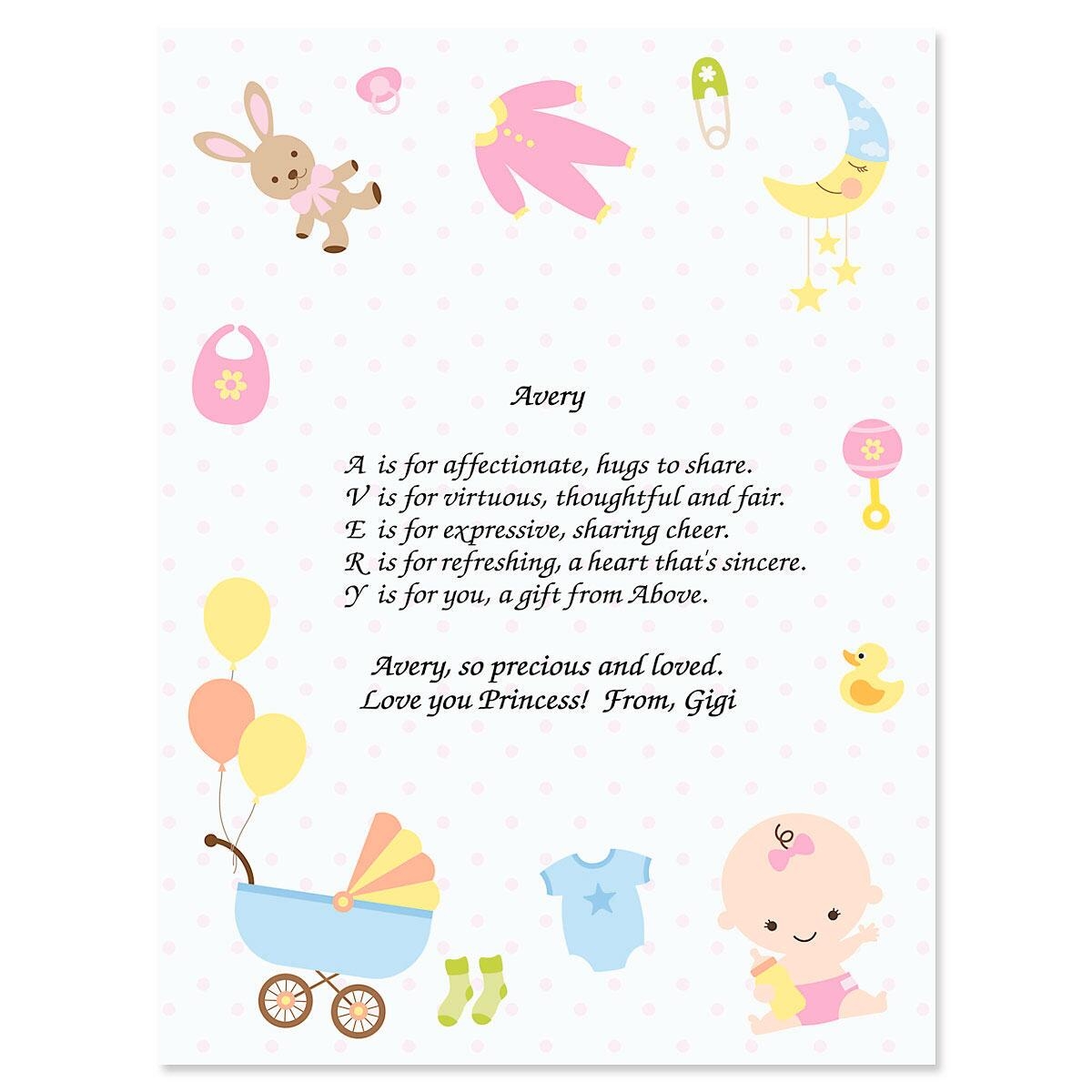 Baby Life Name Poem Print Current Catalog