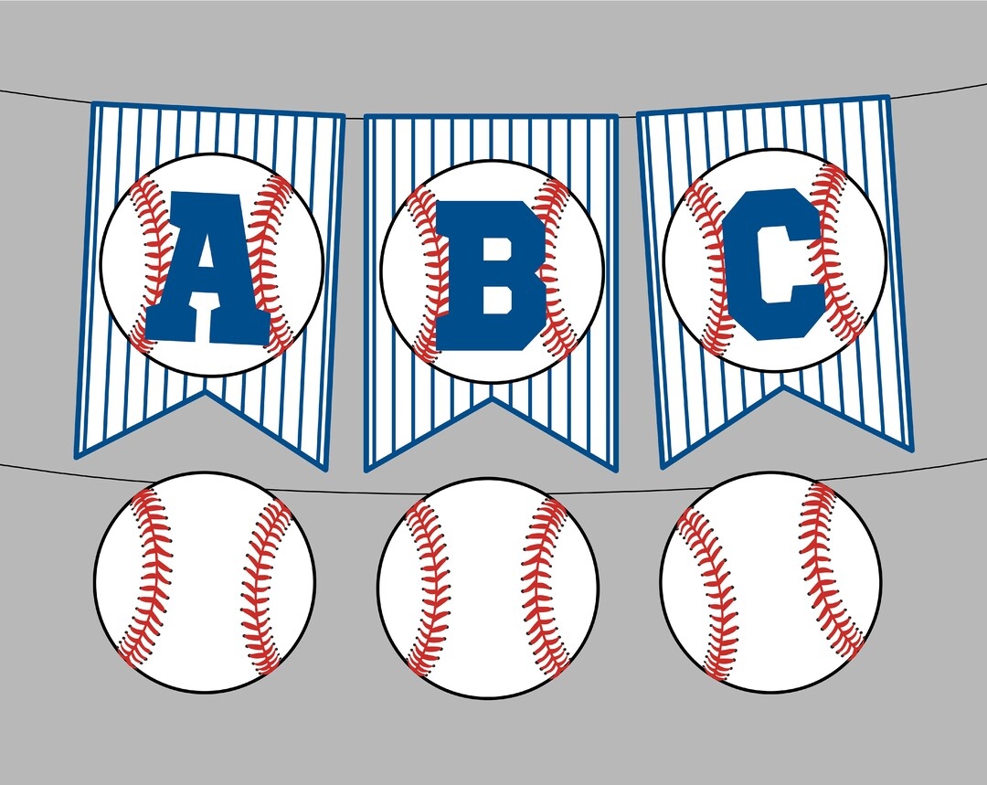 Baseball Party Banner Printable Baseball Banner For Birthday Team Party Concession Stand Instant Digital Downlaod Full Alphabet Etsy