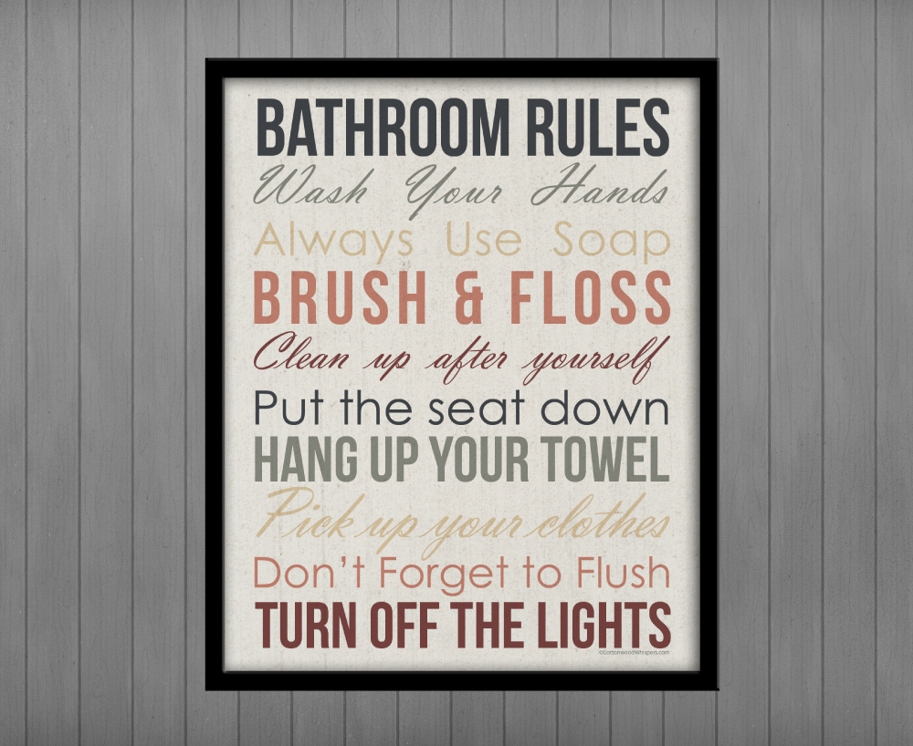 Bathroom Rules Printable Printables By Cottonwood Whispers