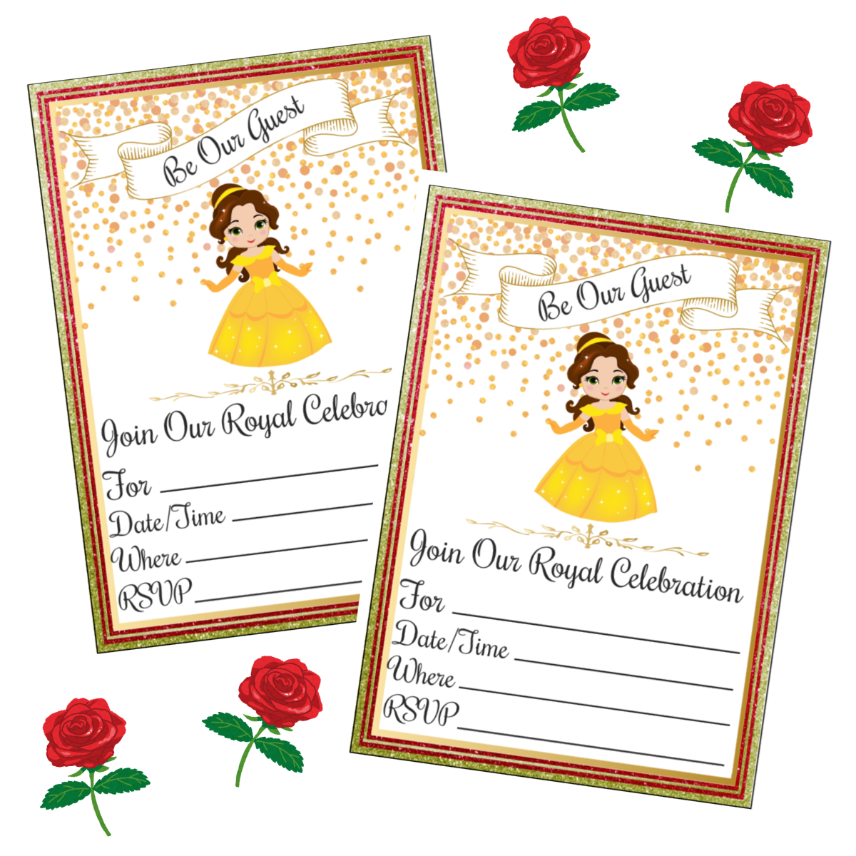 Beauty And The Beast Invitations Free Printables Fun Money Mom