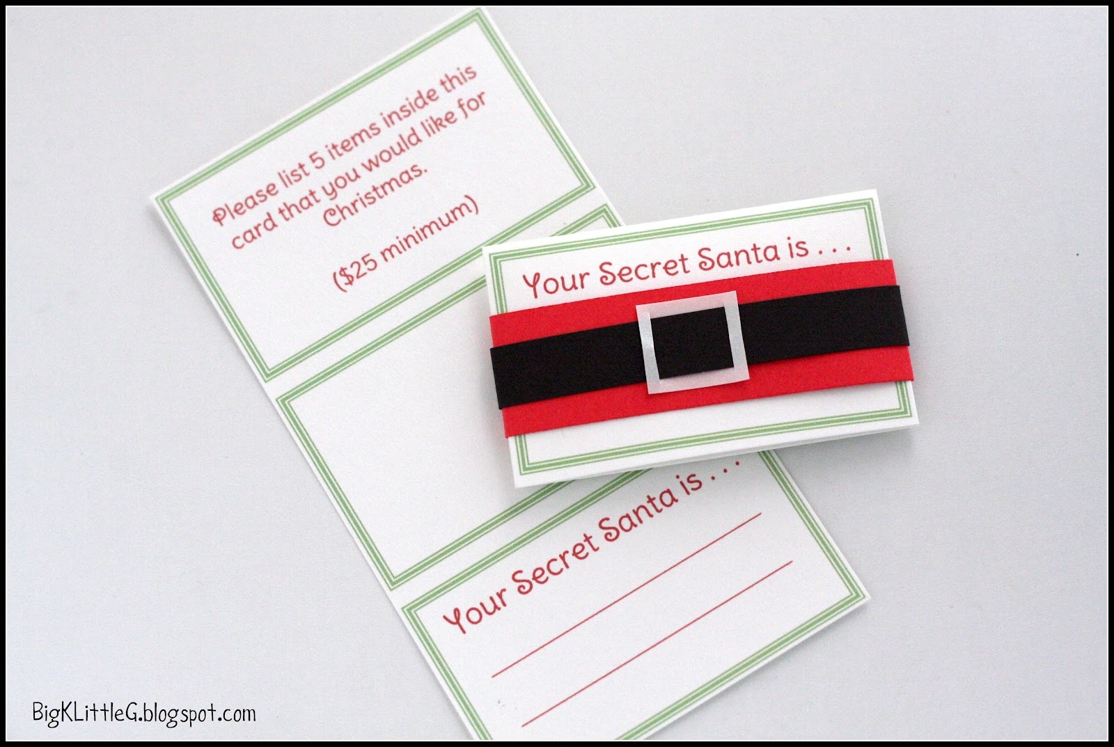Free Printable Secret Santa Cards