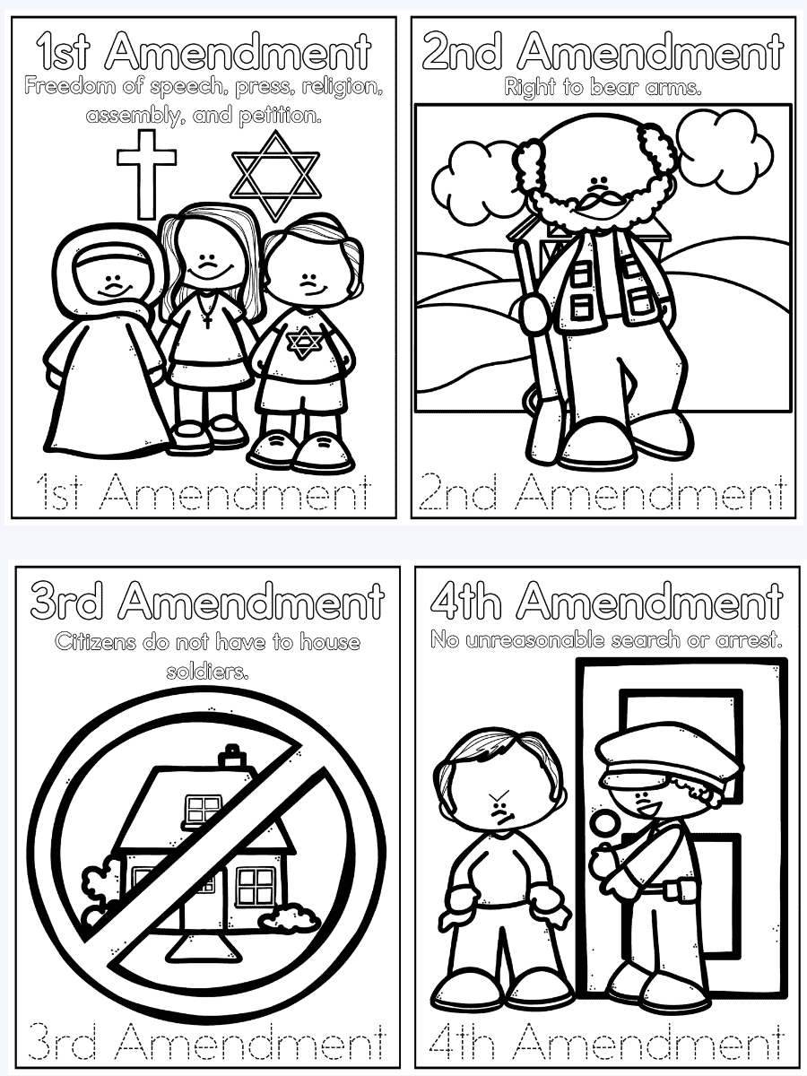 Bill Of Rights Coloring Pages Homeschool Of 1