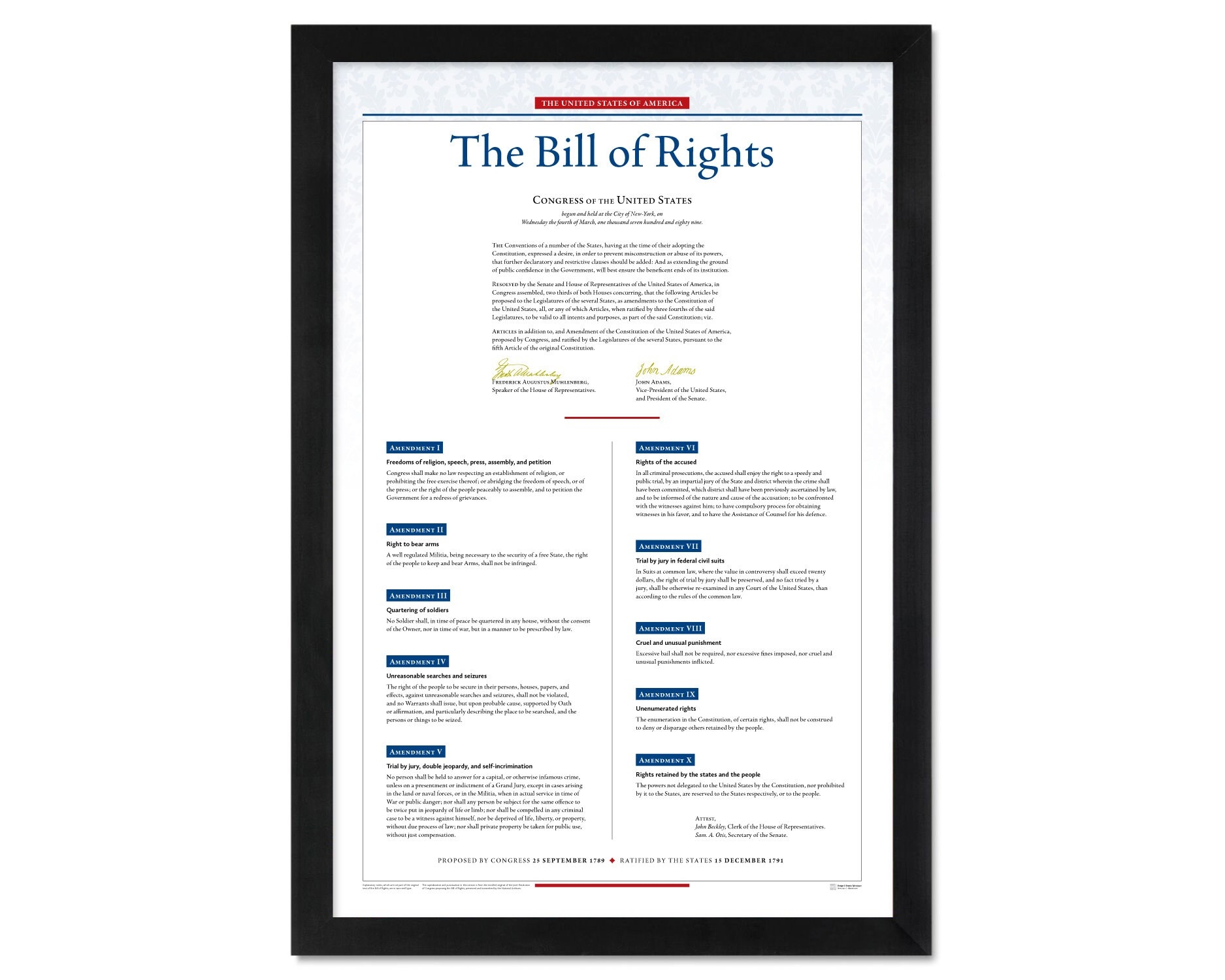 Bill Of Rights Print Etsy