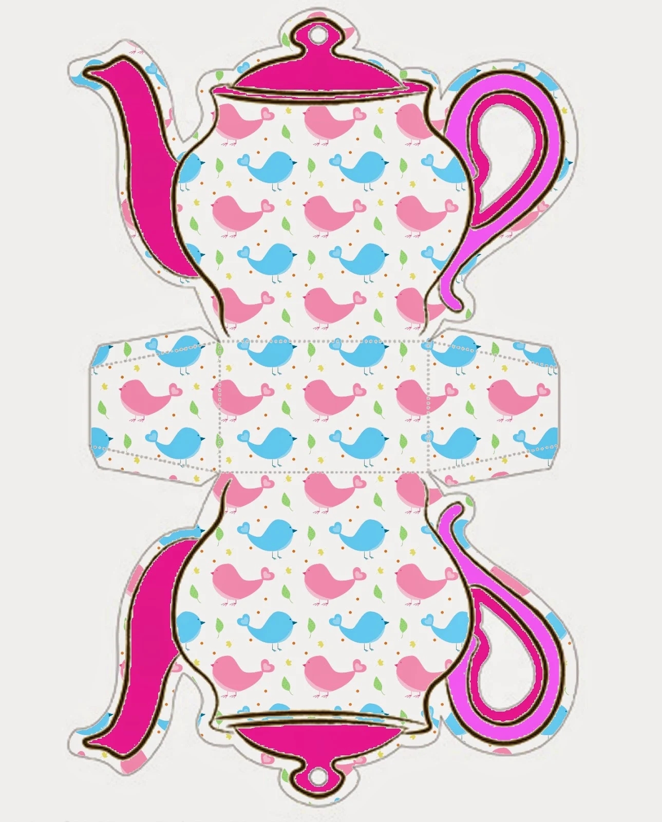Birds Teapot Free Printable Box Oh My Fiesta In English