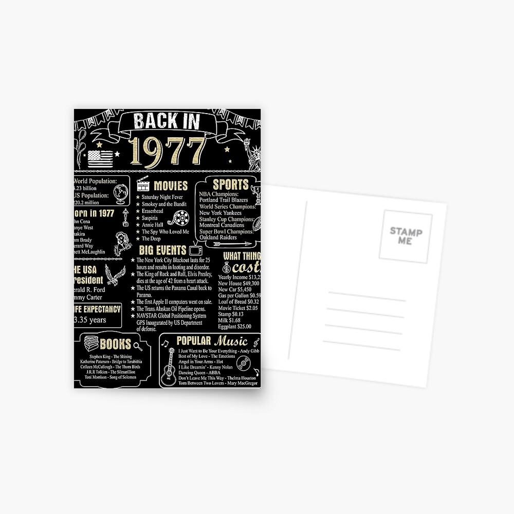 Back In 1977 Free Printable