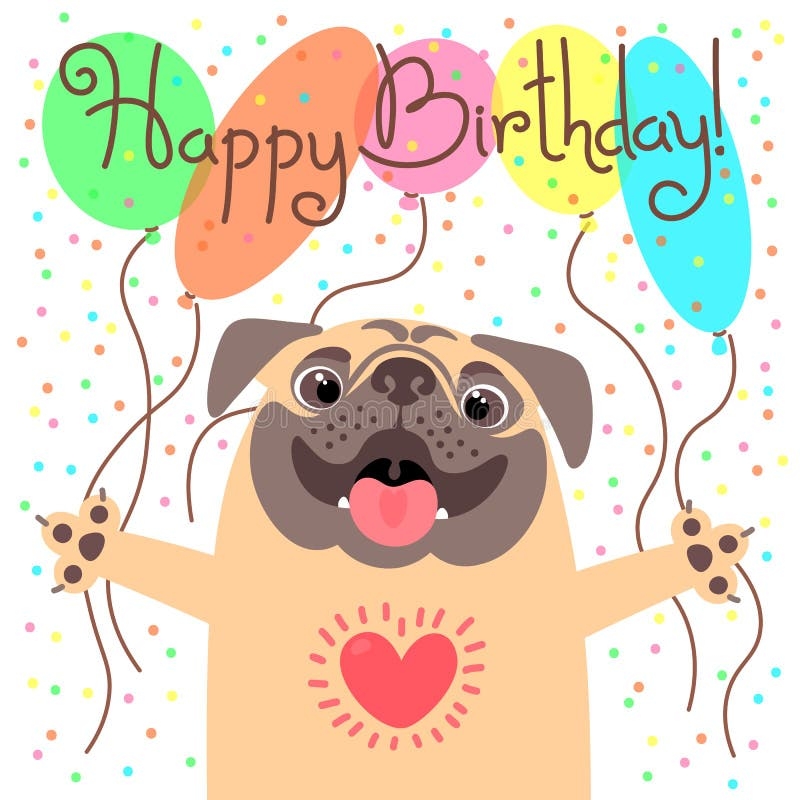 Birthday Pug Stock Illustrations 1 704 Birthday Pug Stock Illustrations Vectors Clipart Dreamstime