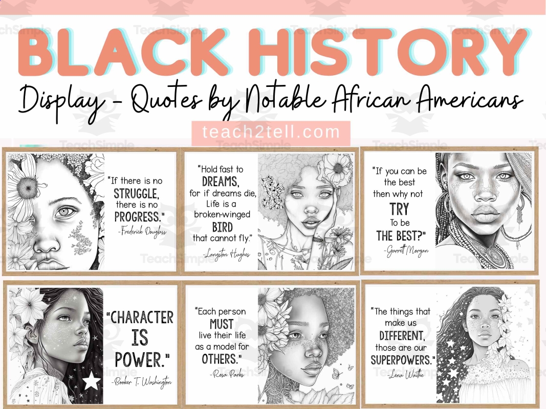 Black History Month Bulletin Board Black History Posters Upper Elementary Classroom Decor Black History Month Printables By Teach Simple