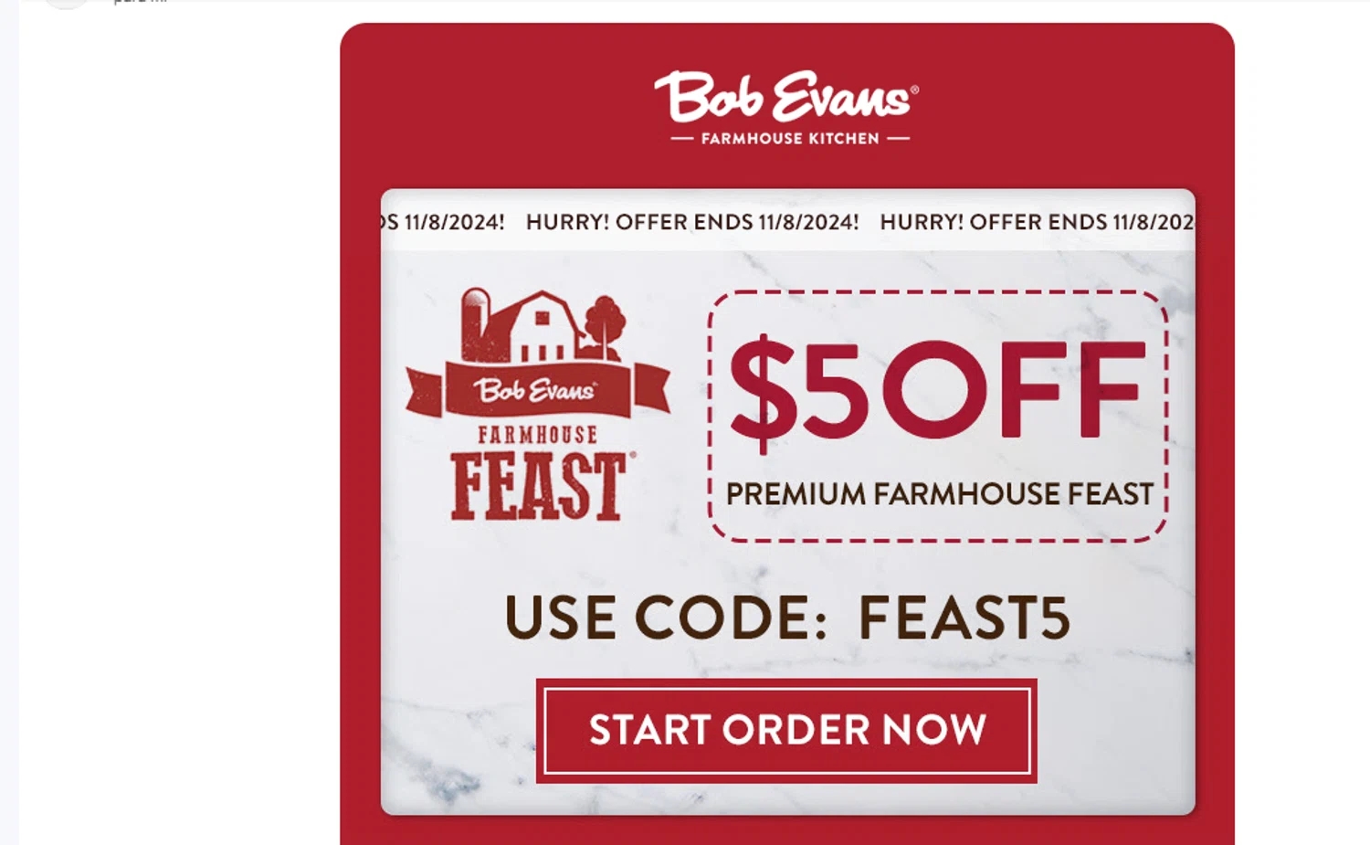 Bob Evans Coupons 5 Off November 2024