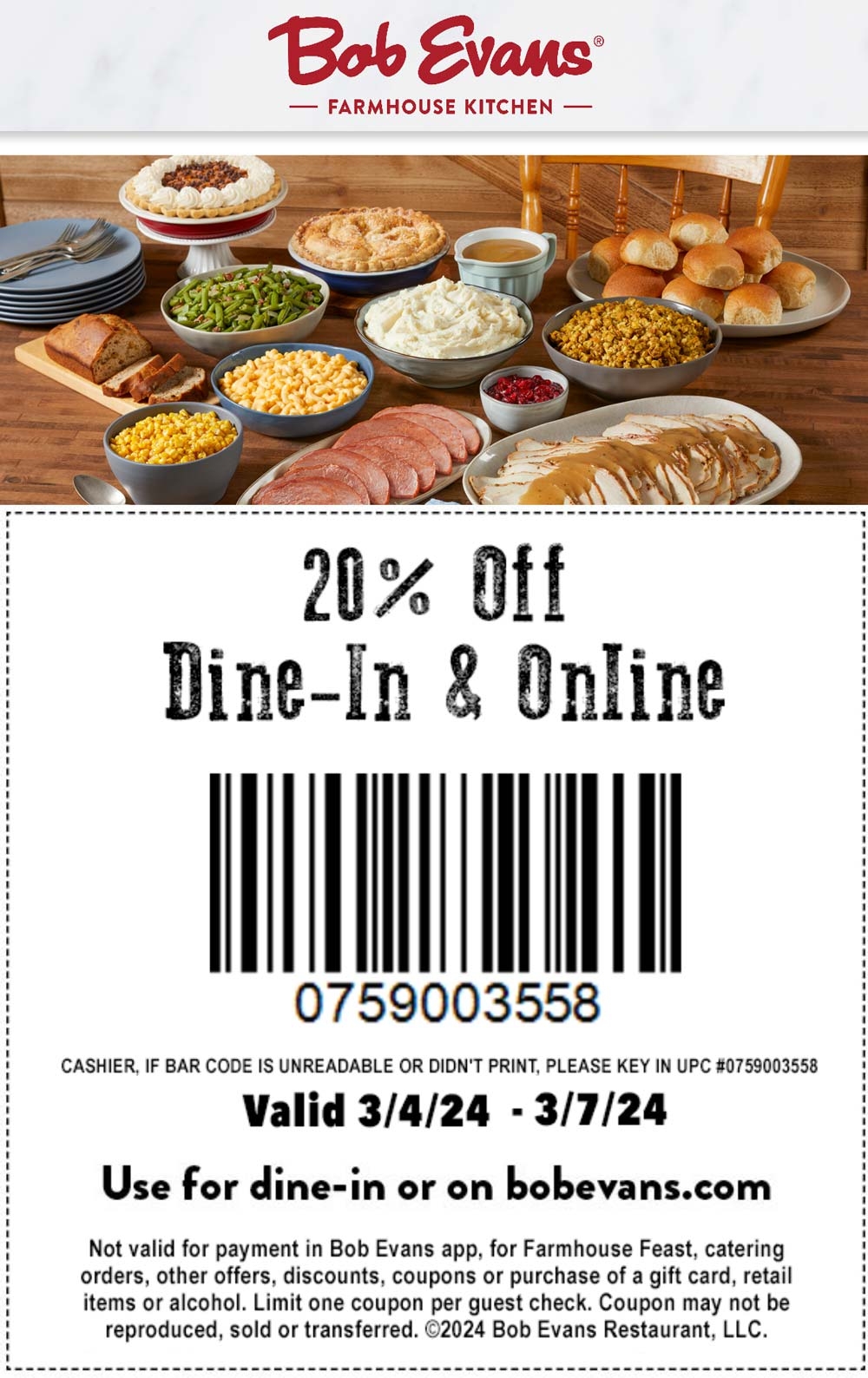 Bob Evans November 2024 Coupons And Promo Codes 