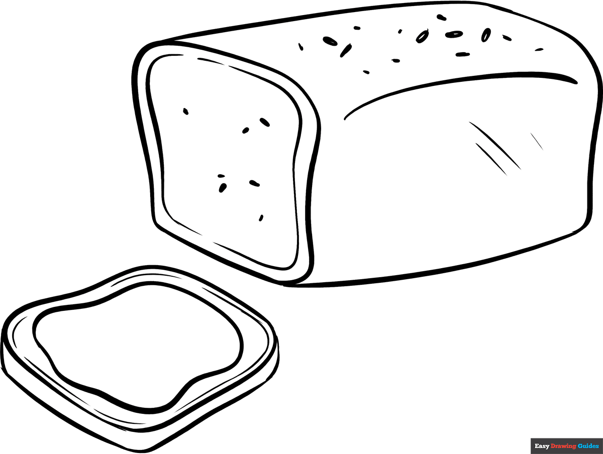 Bread Coloring Page Easy Drawing Guides