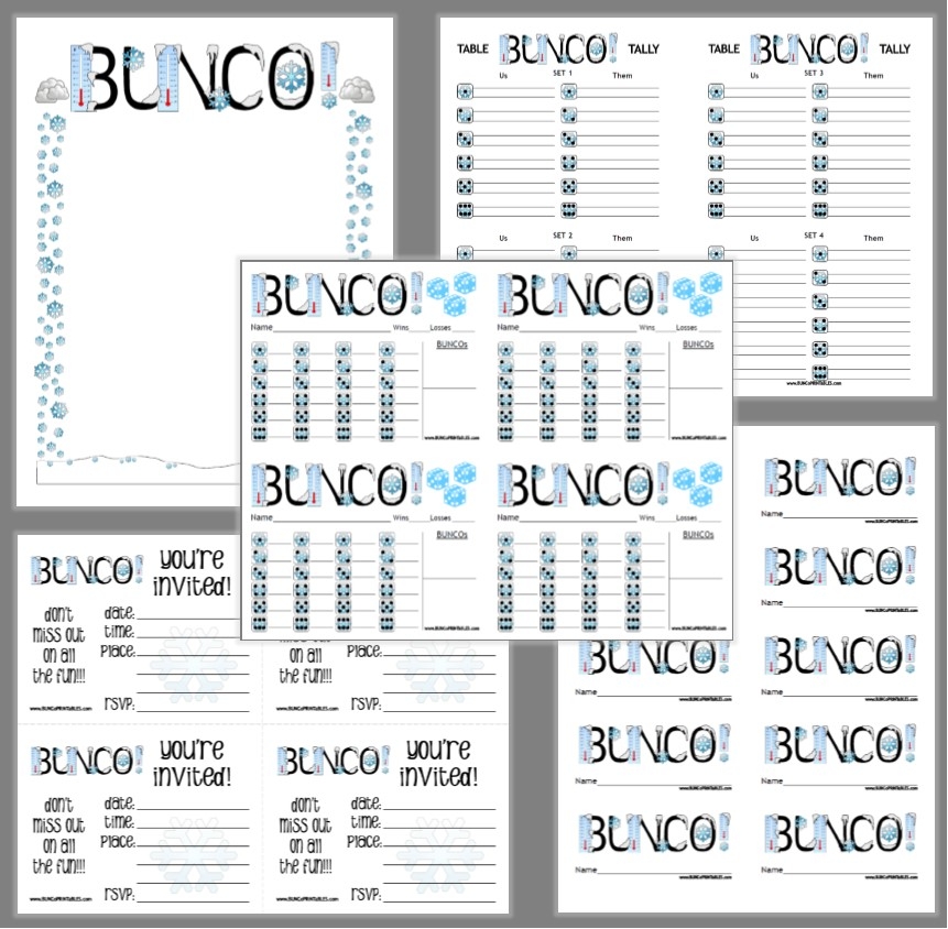 Brrrrr Bunco Set Bunco Printables