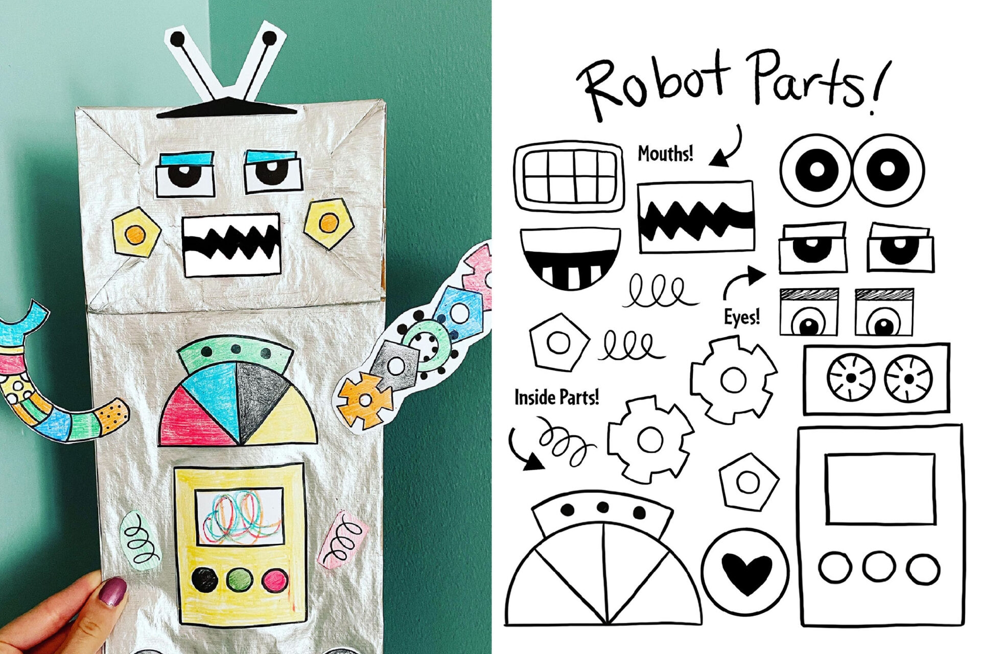 Build A Robot Craft For Kids Free Printable The Hollydog Blog