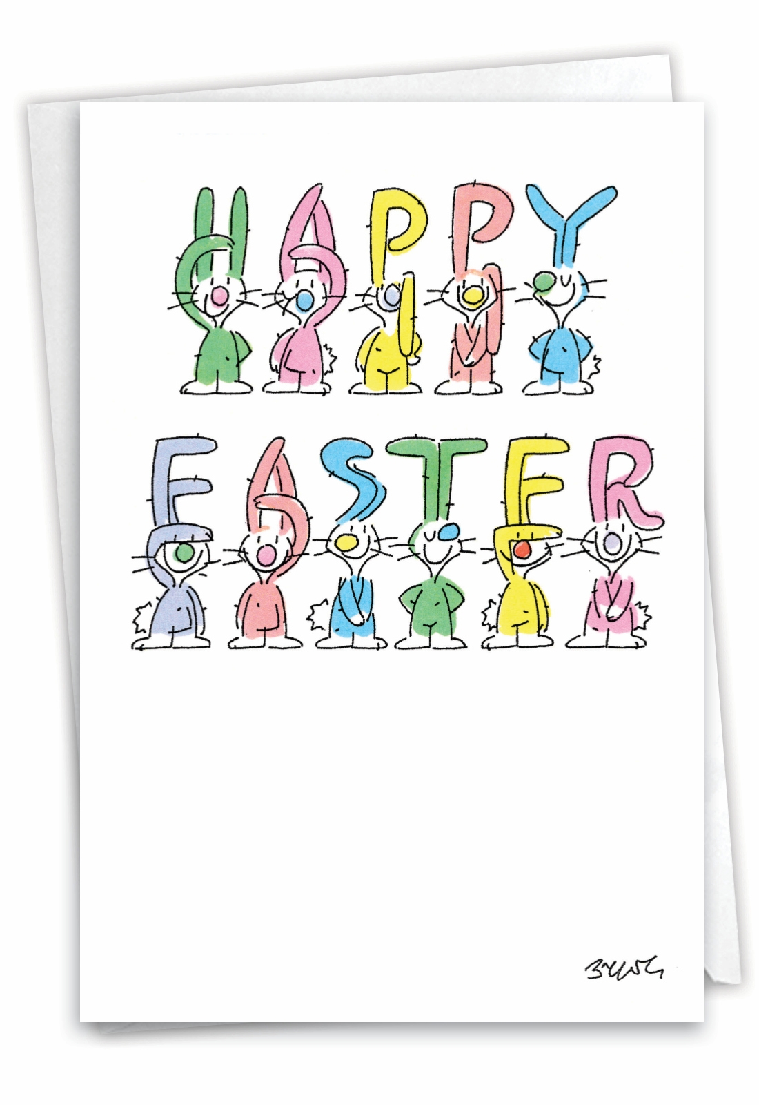Bunny Letters Funny Easter Card