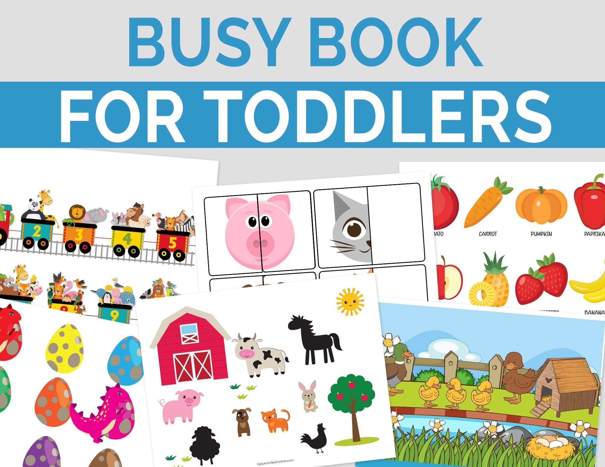Busy Book Printable Pack For Toddlers Toddler Learning Folder Quiet Book Binder Folder For Toddlers Educational Resources Etsy