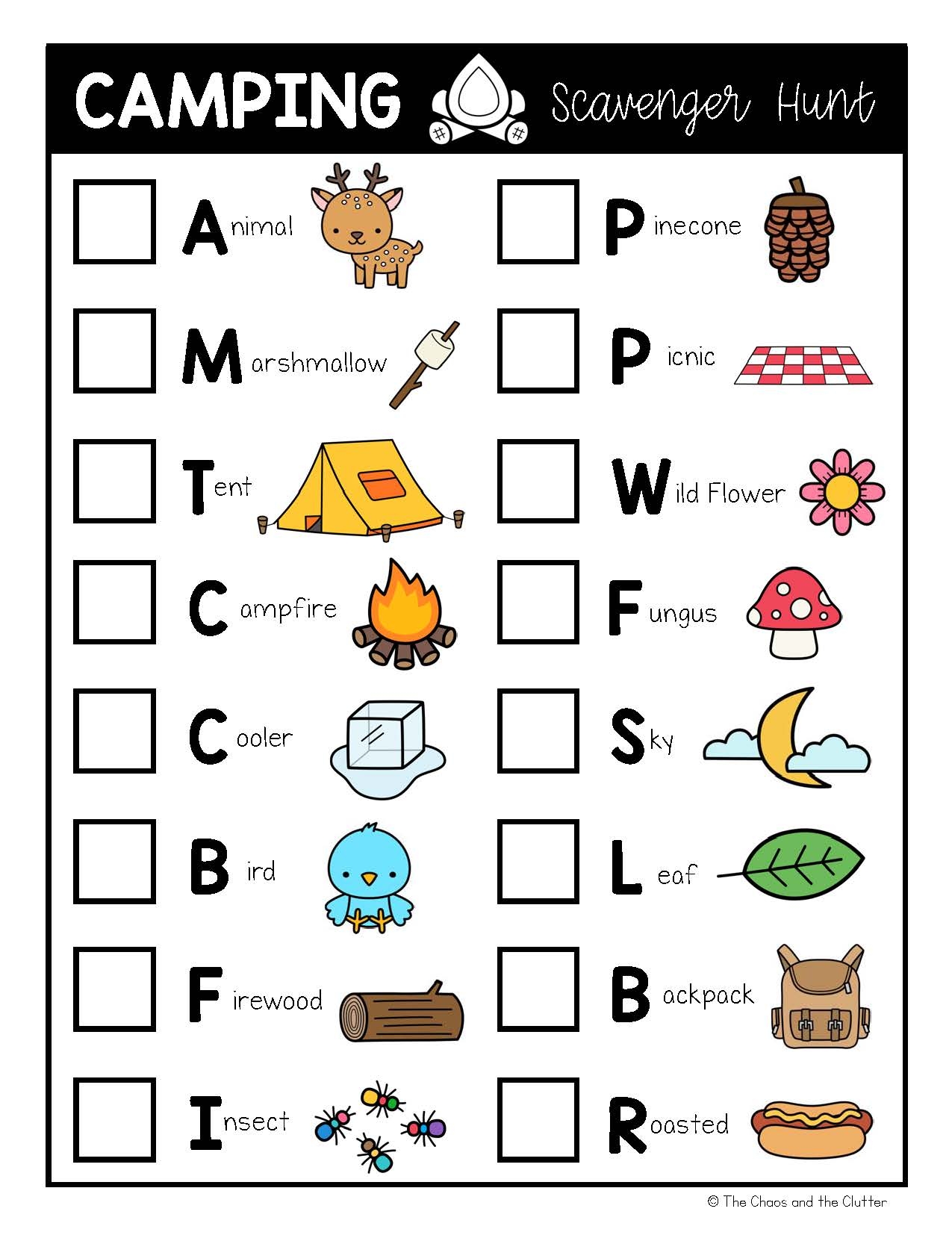 Free Printable Scavenger Hunt