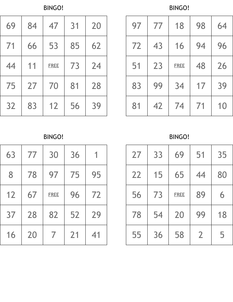 Carol s B Day Bingo Cards WordMint