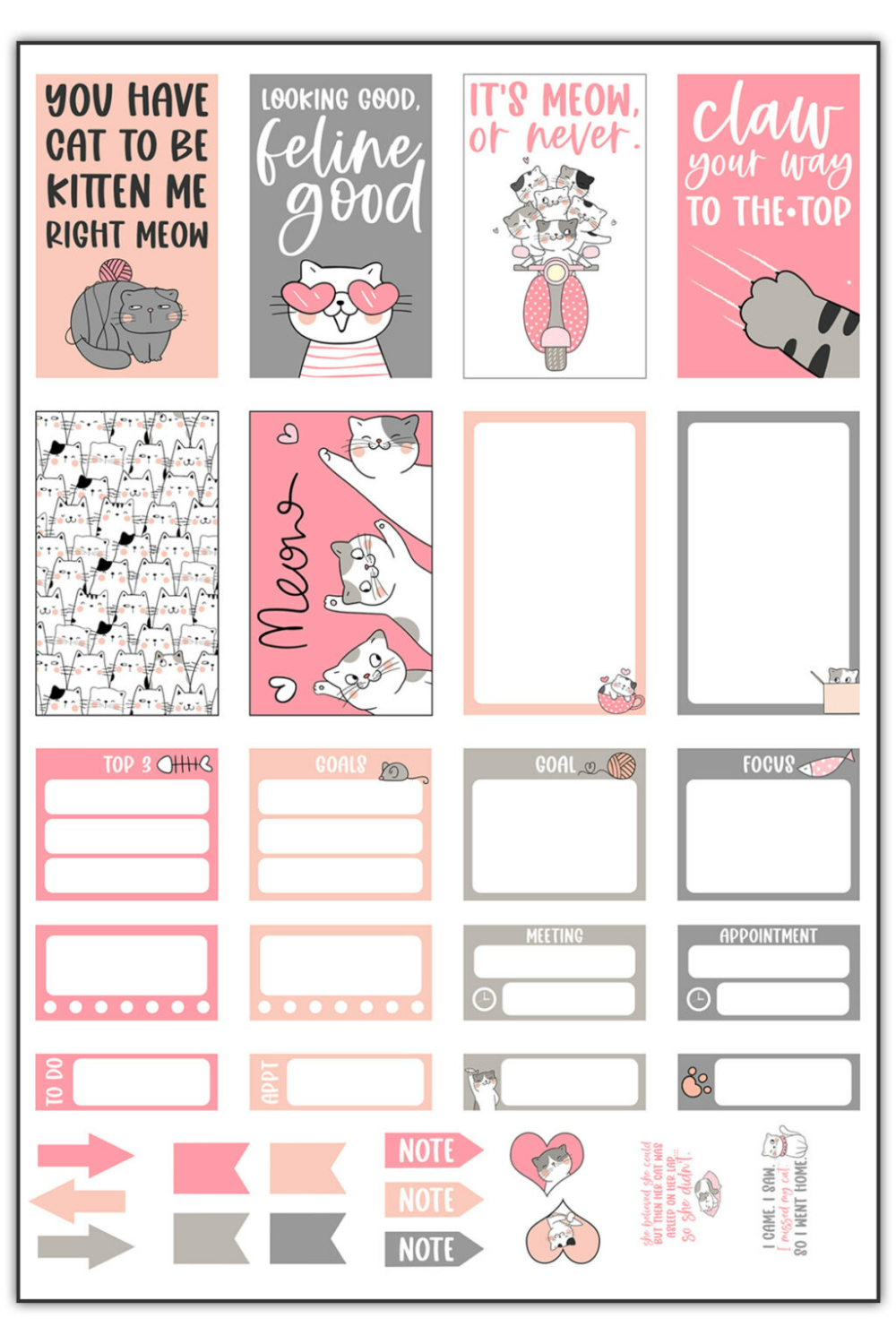 Cat Planner Stickers Free Digital And Printable Cat Stickers