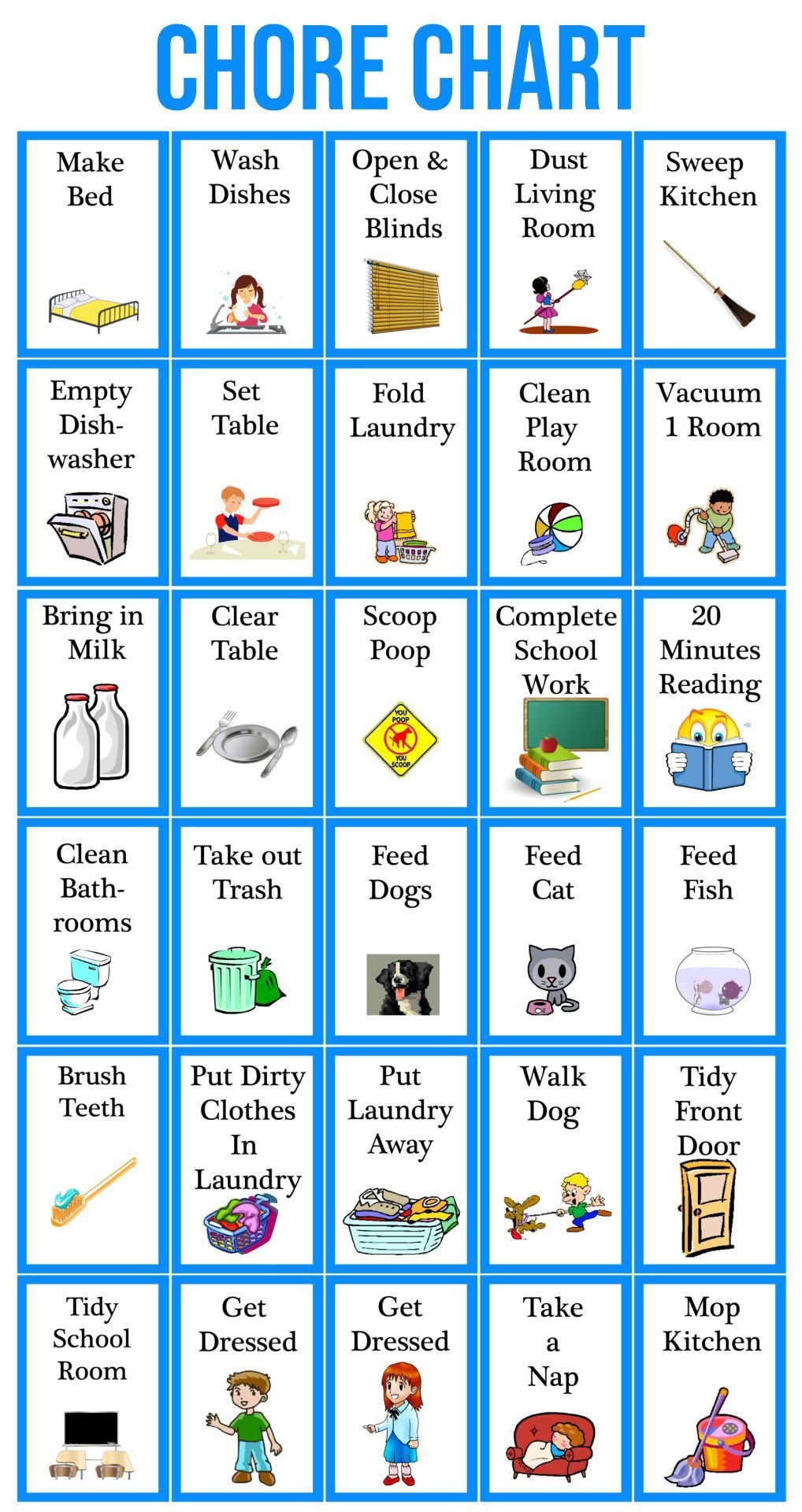 Chore Clip Art 10 Free PDF Printables Printablee