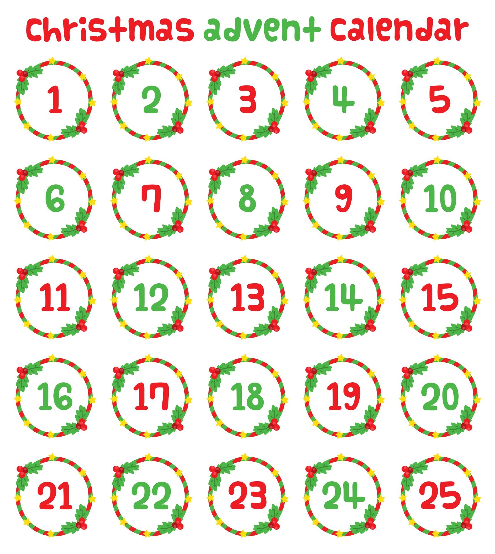 Christmas Numbers 1 To 31 10 Free PDF Printables Printablee