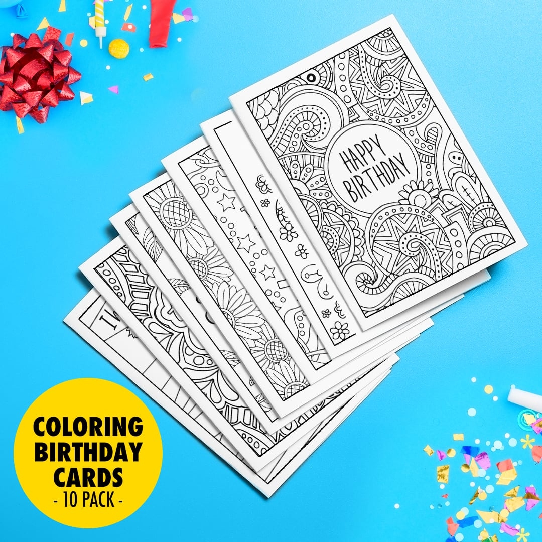 Free Printable Coloring Birthday Cards