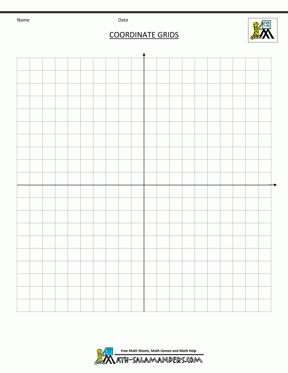Coordinate Plane Grid Printable Coordinate Templates