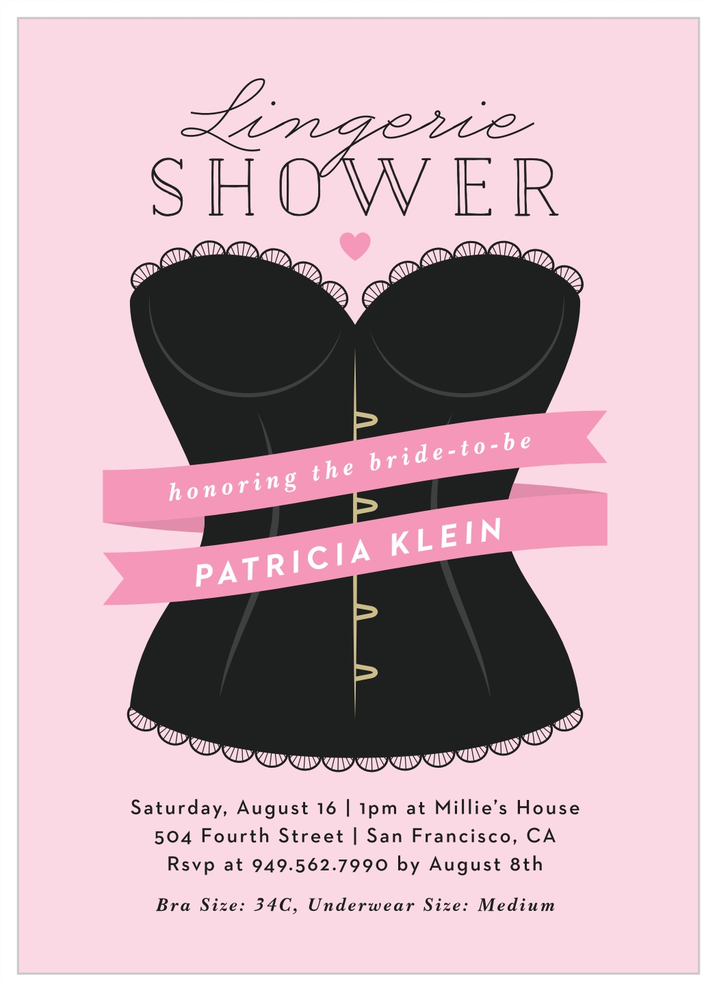 Corset Lingerie Bridal Shower Invitations By Basic Invite