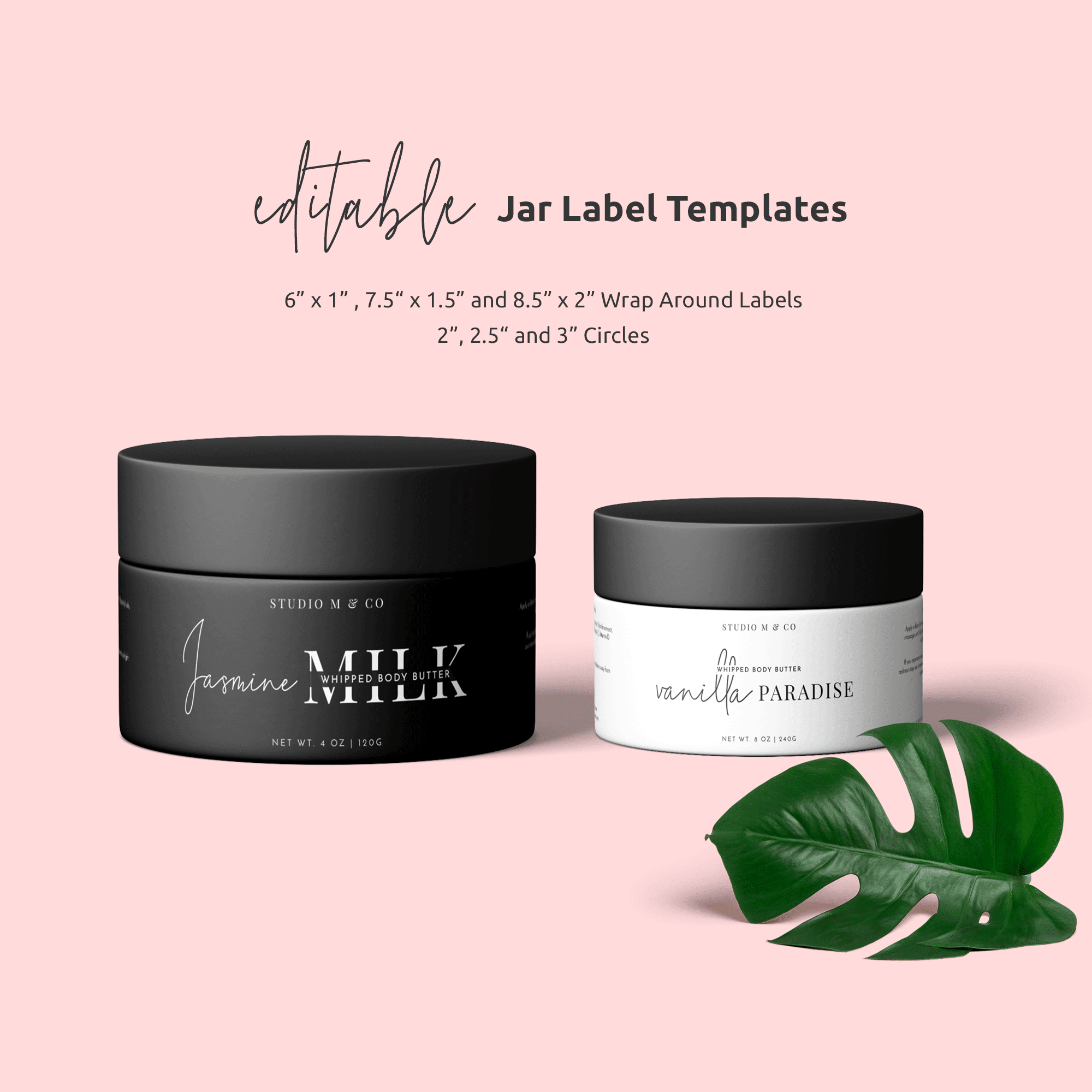 Cosmetic Jar Packaging Label Template Body Product Labels