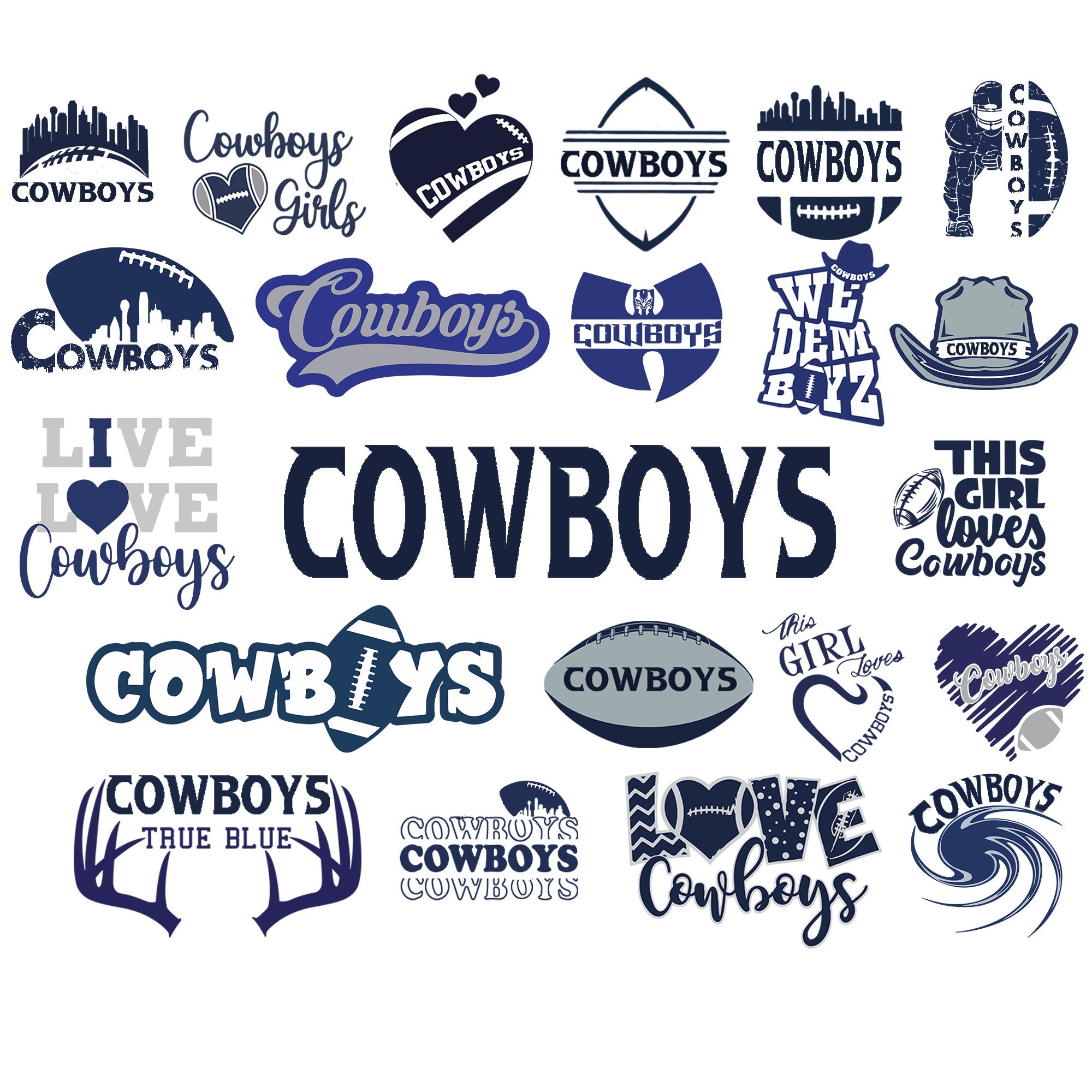 Cowboys Svg cowboys Png cowboys Bundle cowboys logo I Cup Tshirt Clip Art Cricut Formatssvg png pdf layered File instant Download Etsy