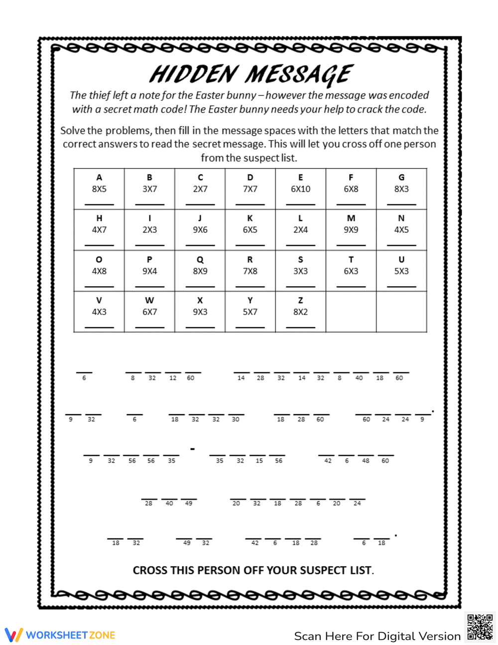 Crack The Code Worksheets 2024
