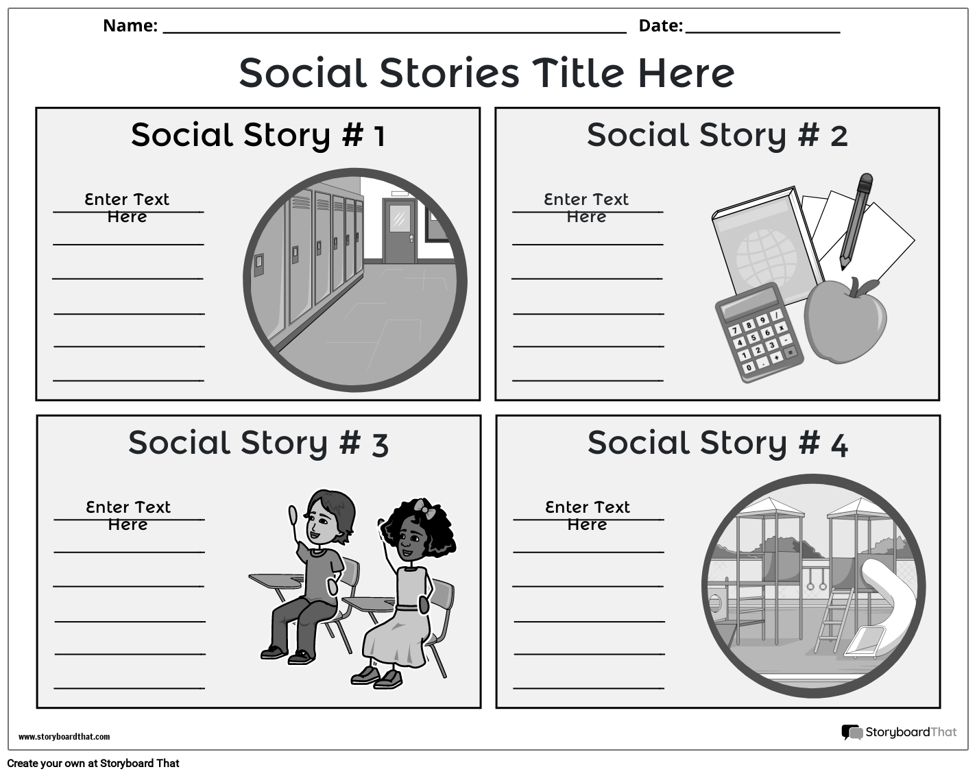 Social Story Pictures Printables Free
