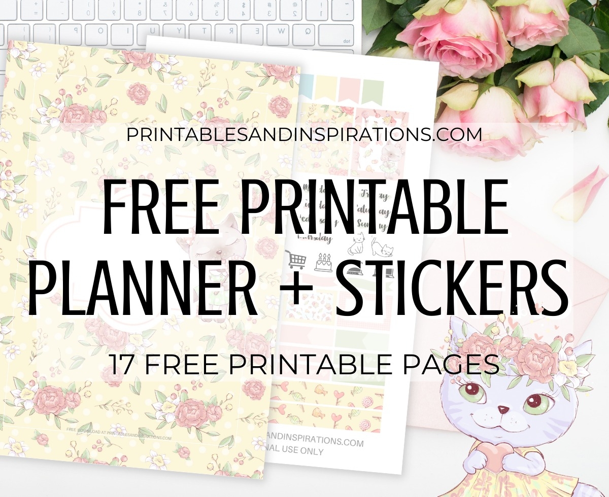 Cute Cat Planner Template Stickers Free Printable Printables And Inspirations