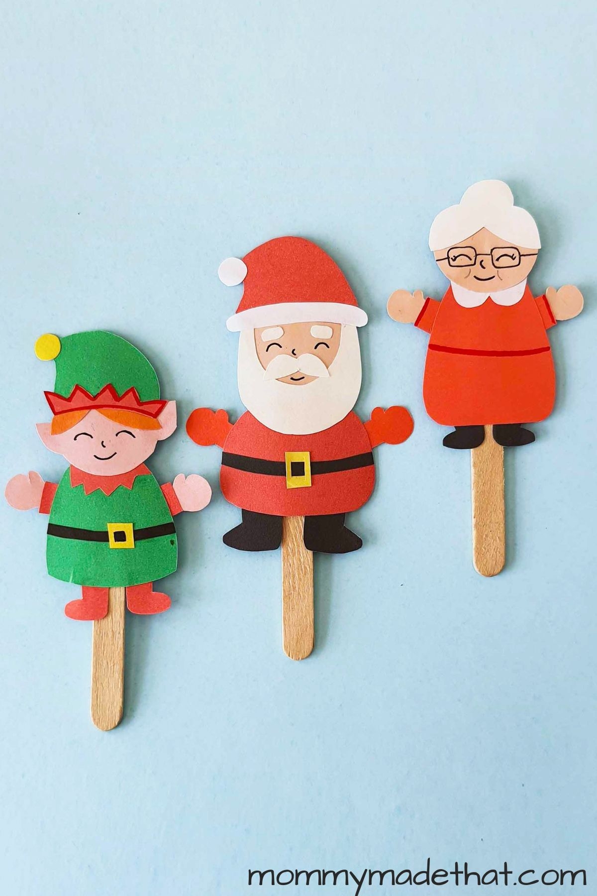 Cute Christmas Puppets With Free Printable Template 