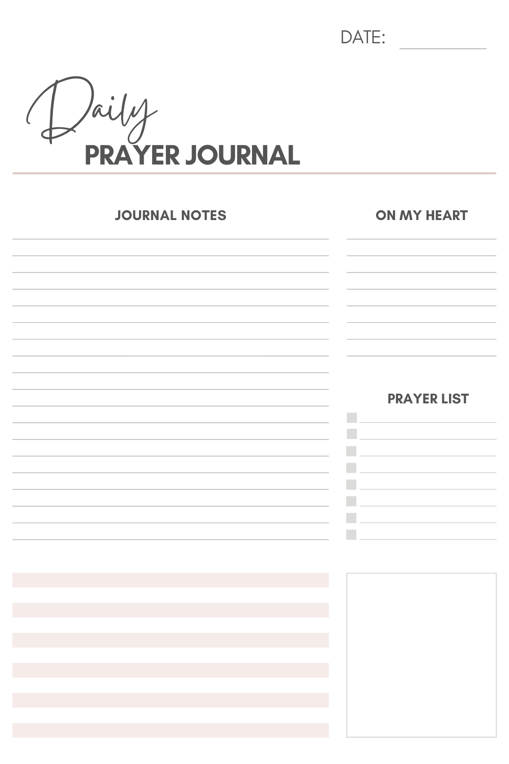 Free Printable Prayer Journal Sheets