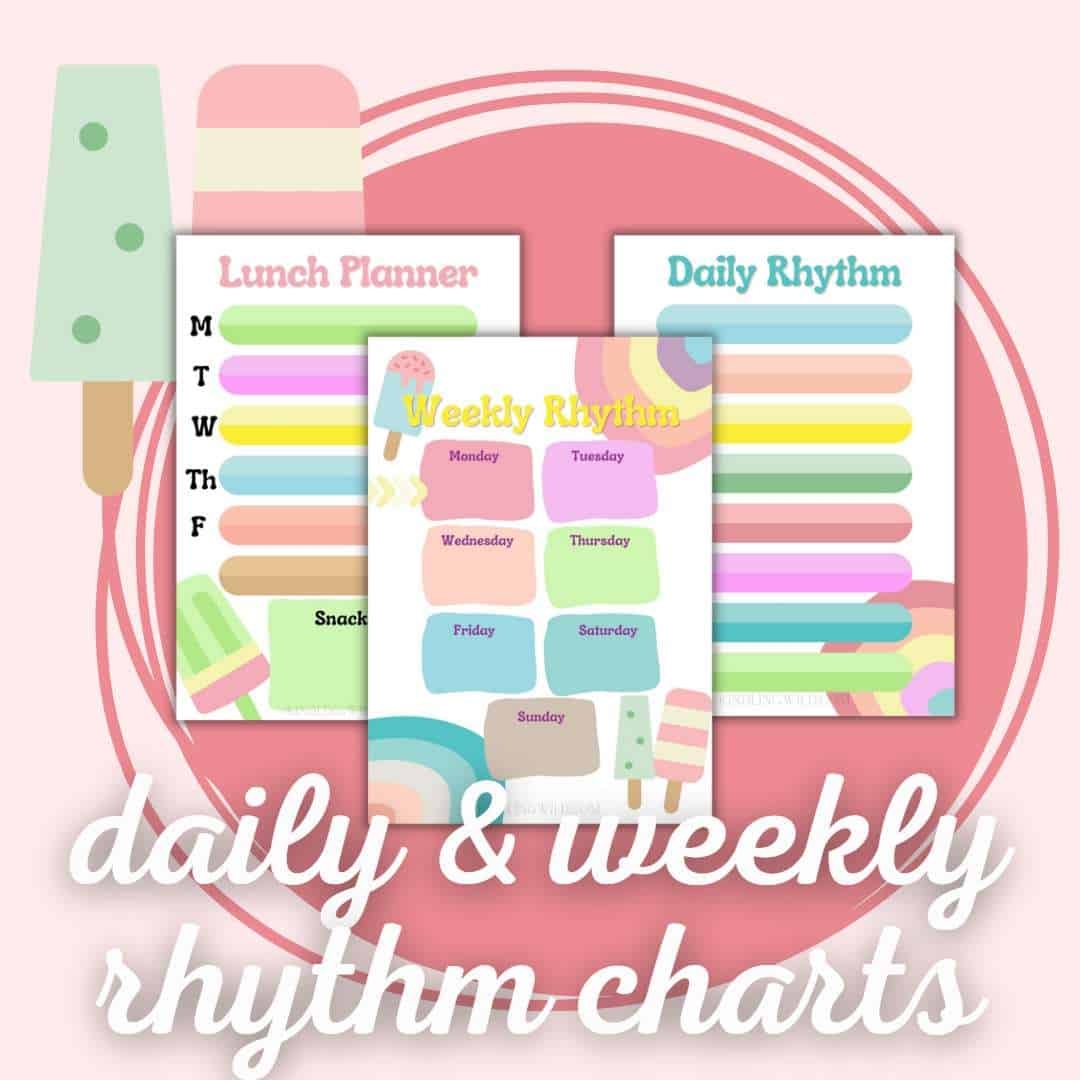 Daily Rhythm Charts For Summer Free Printable Kindling Wild