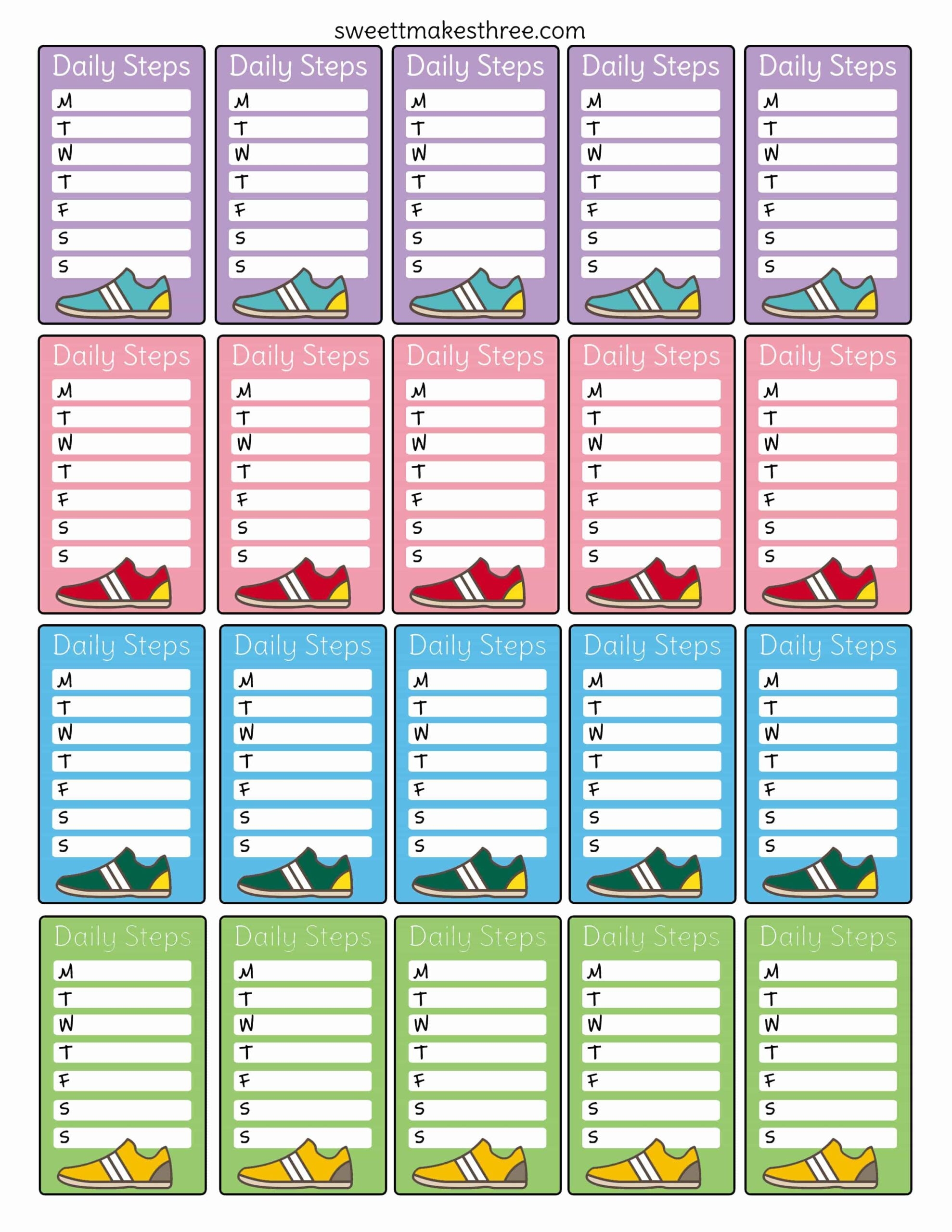 Daily Steps Planner Stickers Free Printable Sweet T Makes Three