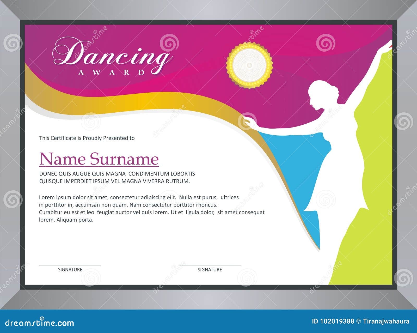 Dancing Award Stock Vector Illustration Of Female Colorful 102019388