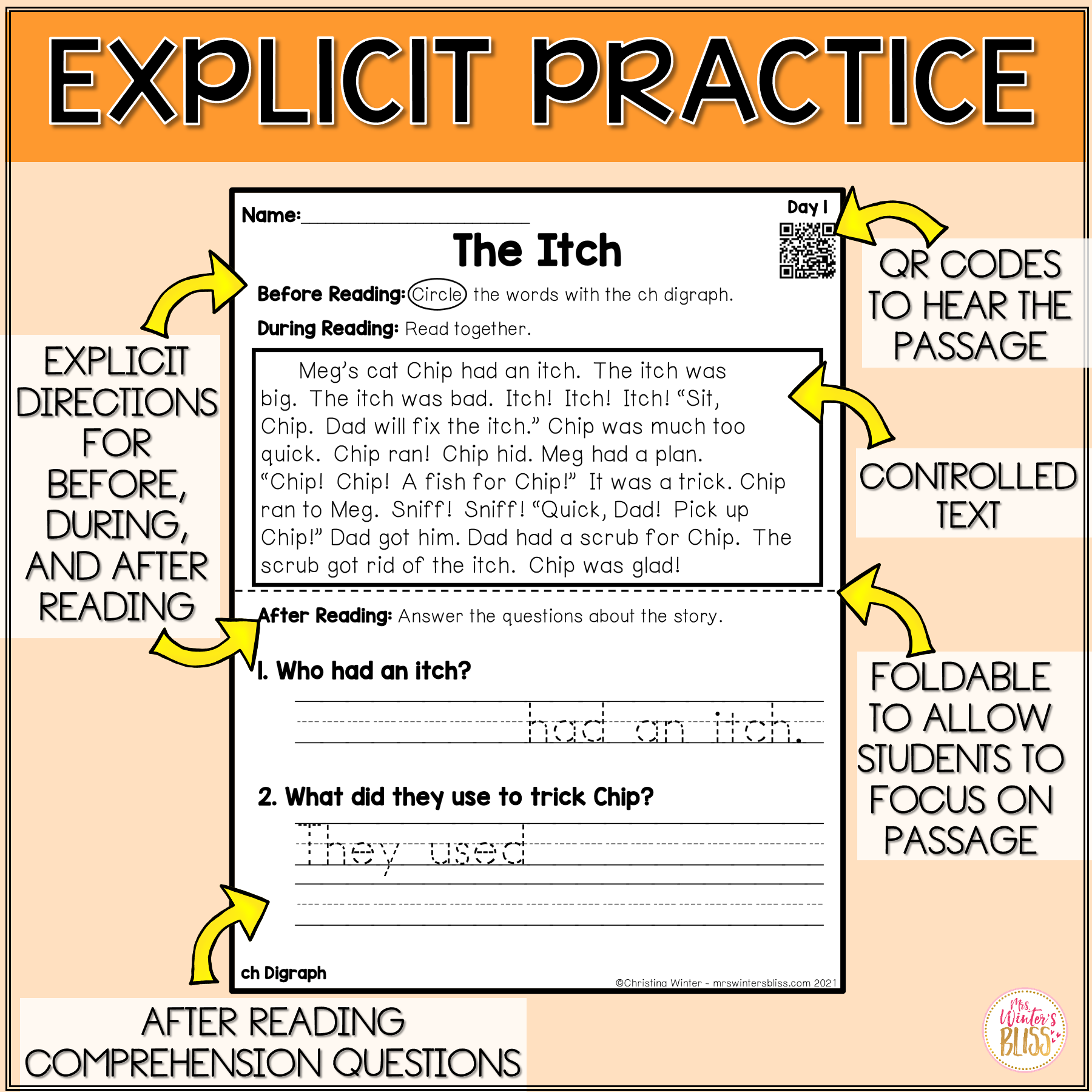 Decodable Passages With Comprehension Questions Blends Digraphs Lead In Literacy Resources For Kindergarten 1st 2nd Grade