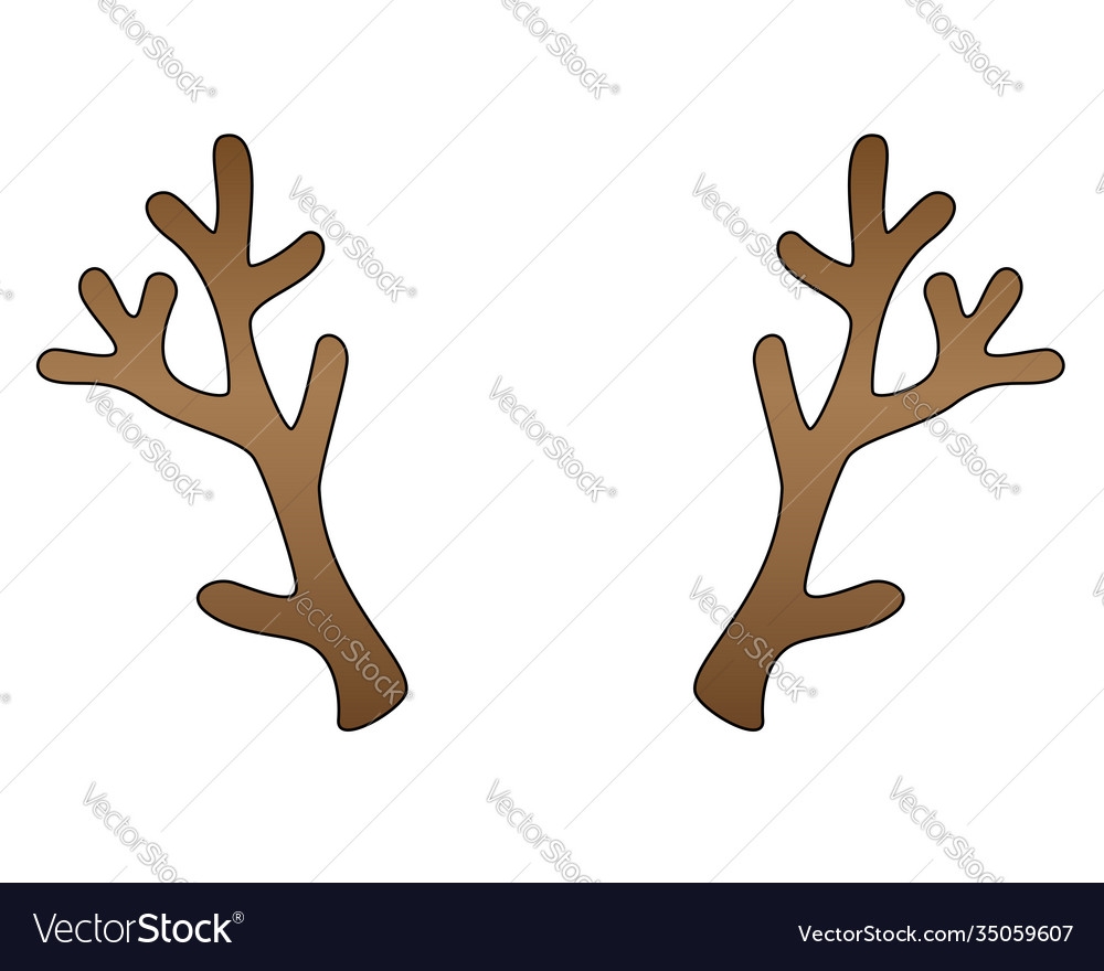 Deer Antlers Color Template With Editable Vector Image